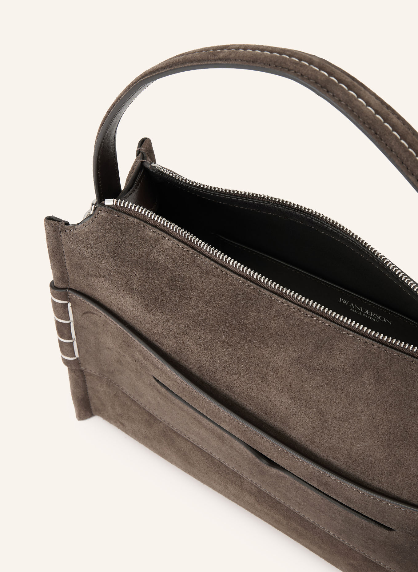 JW ANDERSON Sac à main LOAFER BAG MEDIUM: MARRON FONCÉ / ARGENT