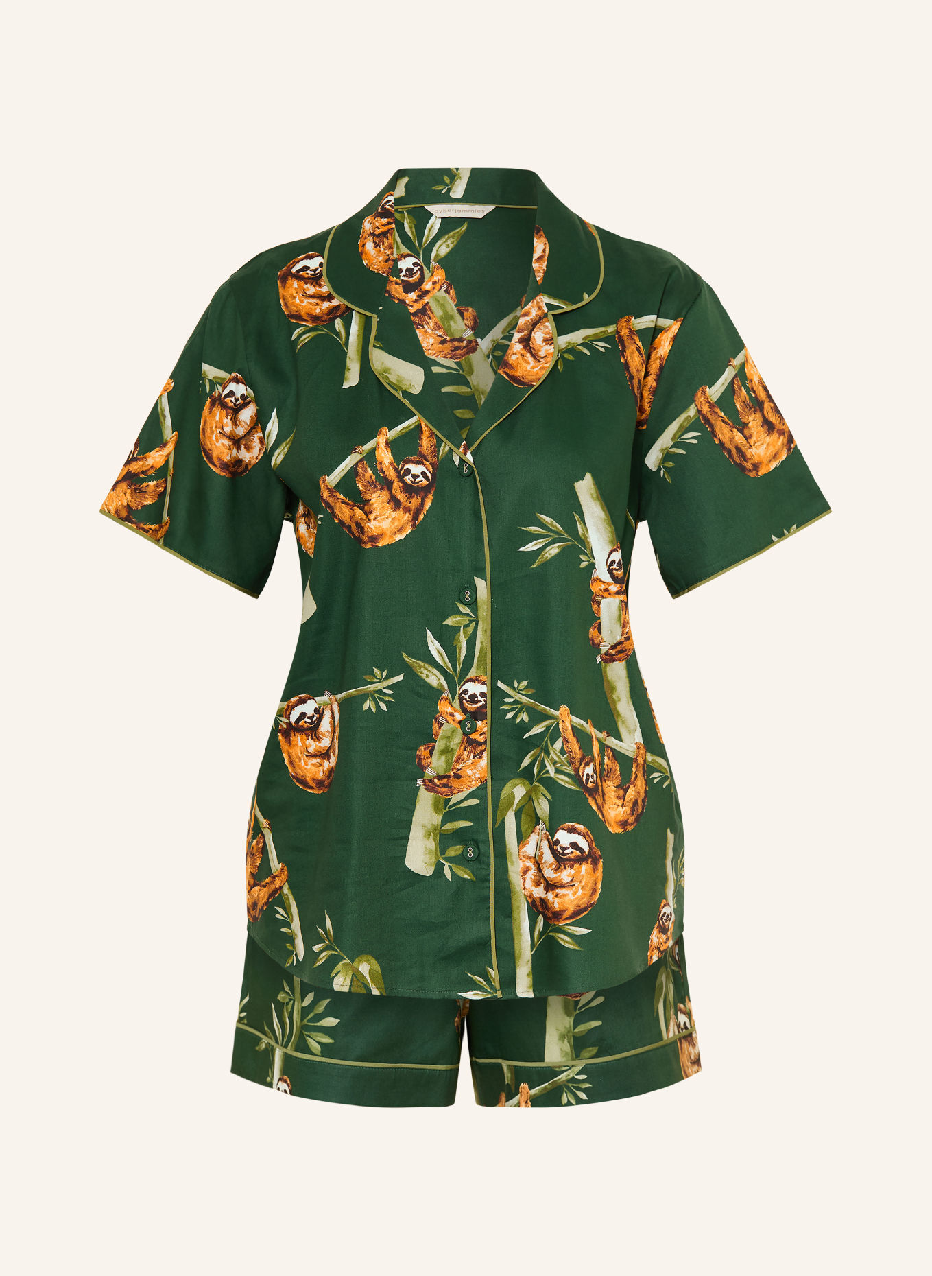 cyberjammies Pyjama short: VERT / MARRON / VERT CLAIR
