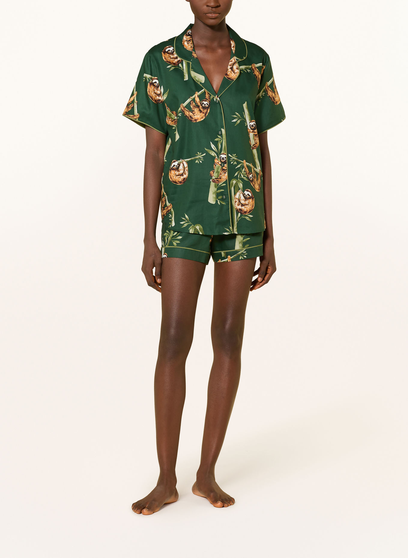 cyberjammies Pyjama short: VERT / MARRON / VERT CLAIR