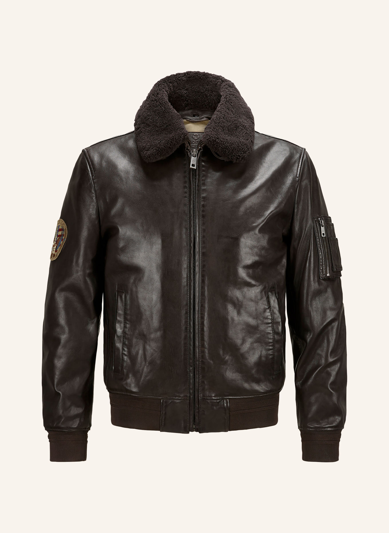 MILESTONE MSTOM Leather Jacket: DARK BROWN / BLACK