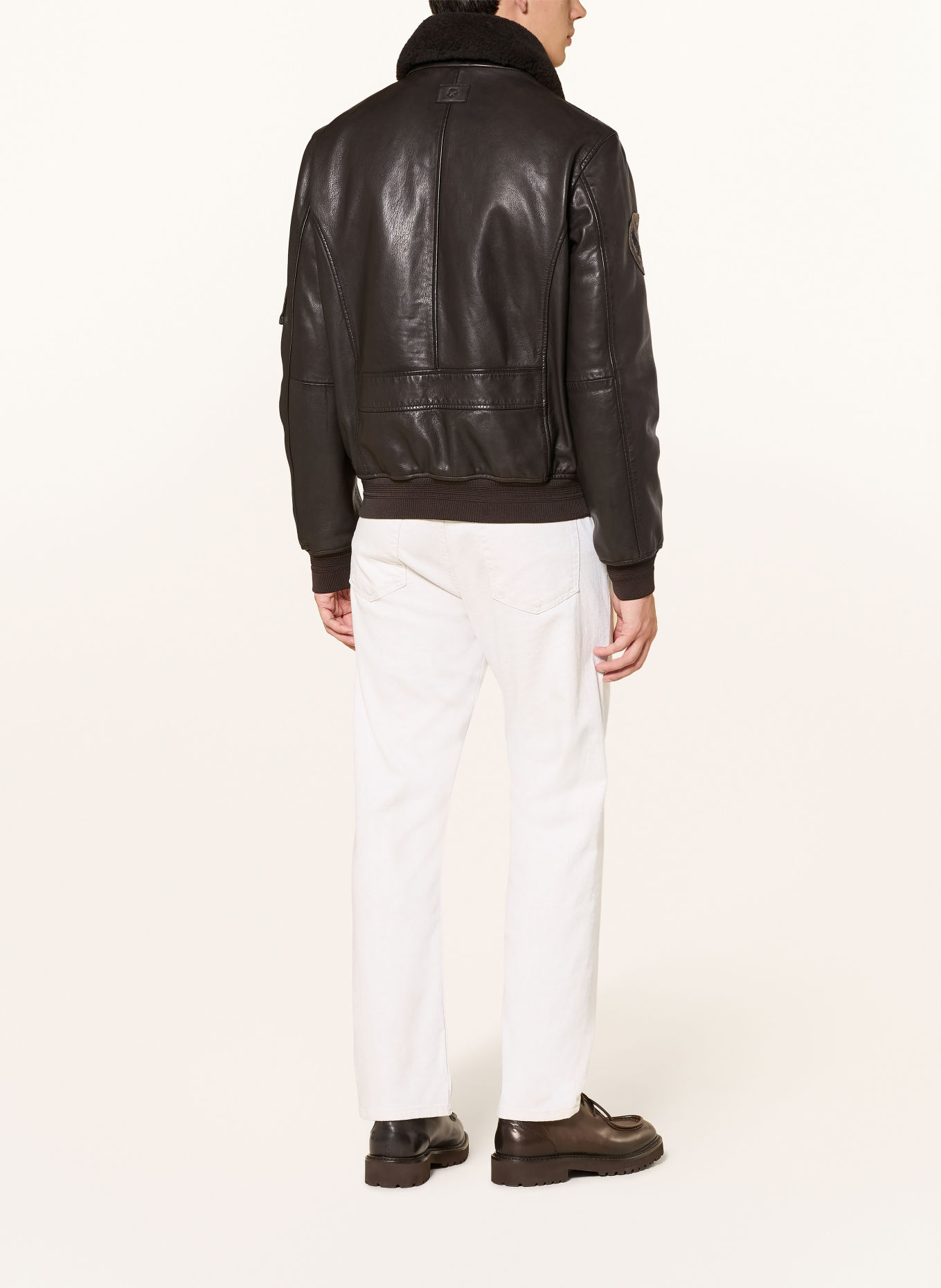 MILESTONE MSTOM Leather Jacket: DARK BROWN / BLACK