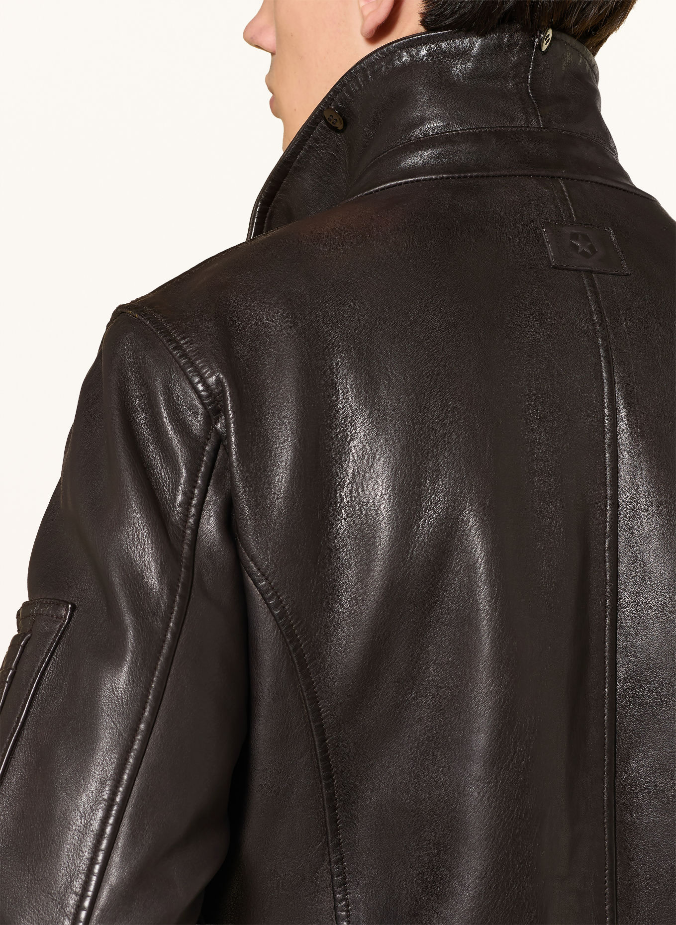 MILESTONE MSTOM Leather Jacket: DARK BROWN / BLACK