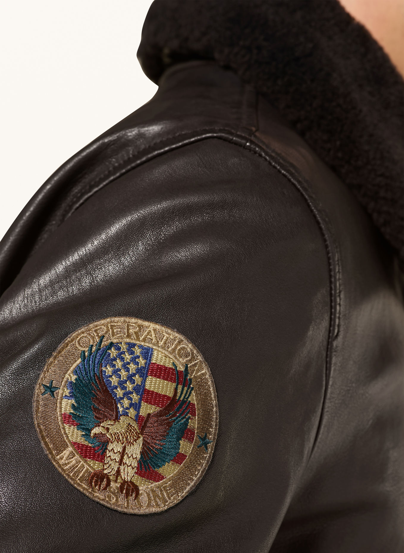 MILESTONE MSTOM Leather Jacket: DARK BROWN / BLACK