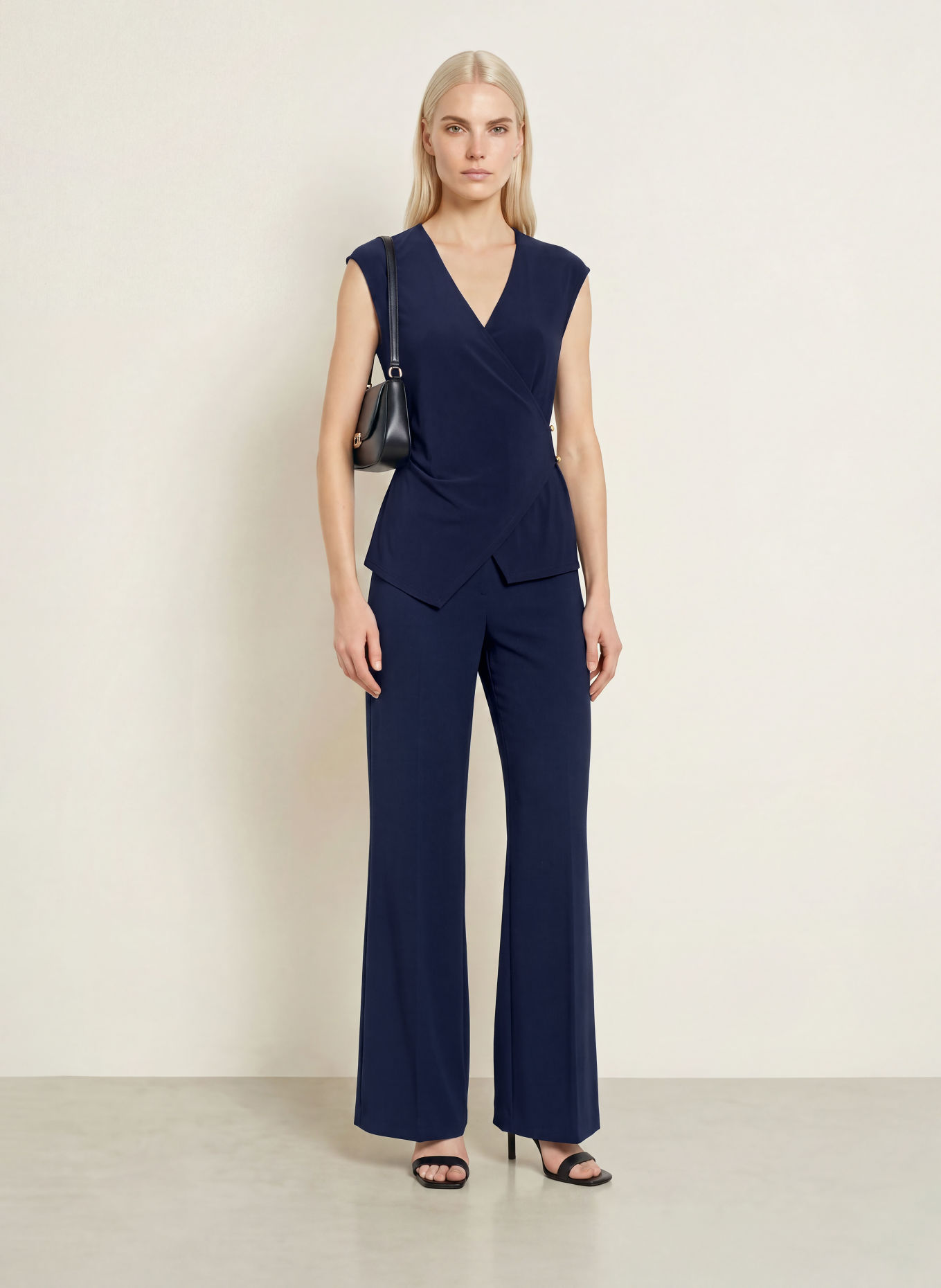 Joseph Ribkoff Wrap-style blouse: DARK BLUE