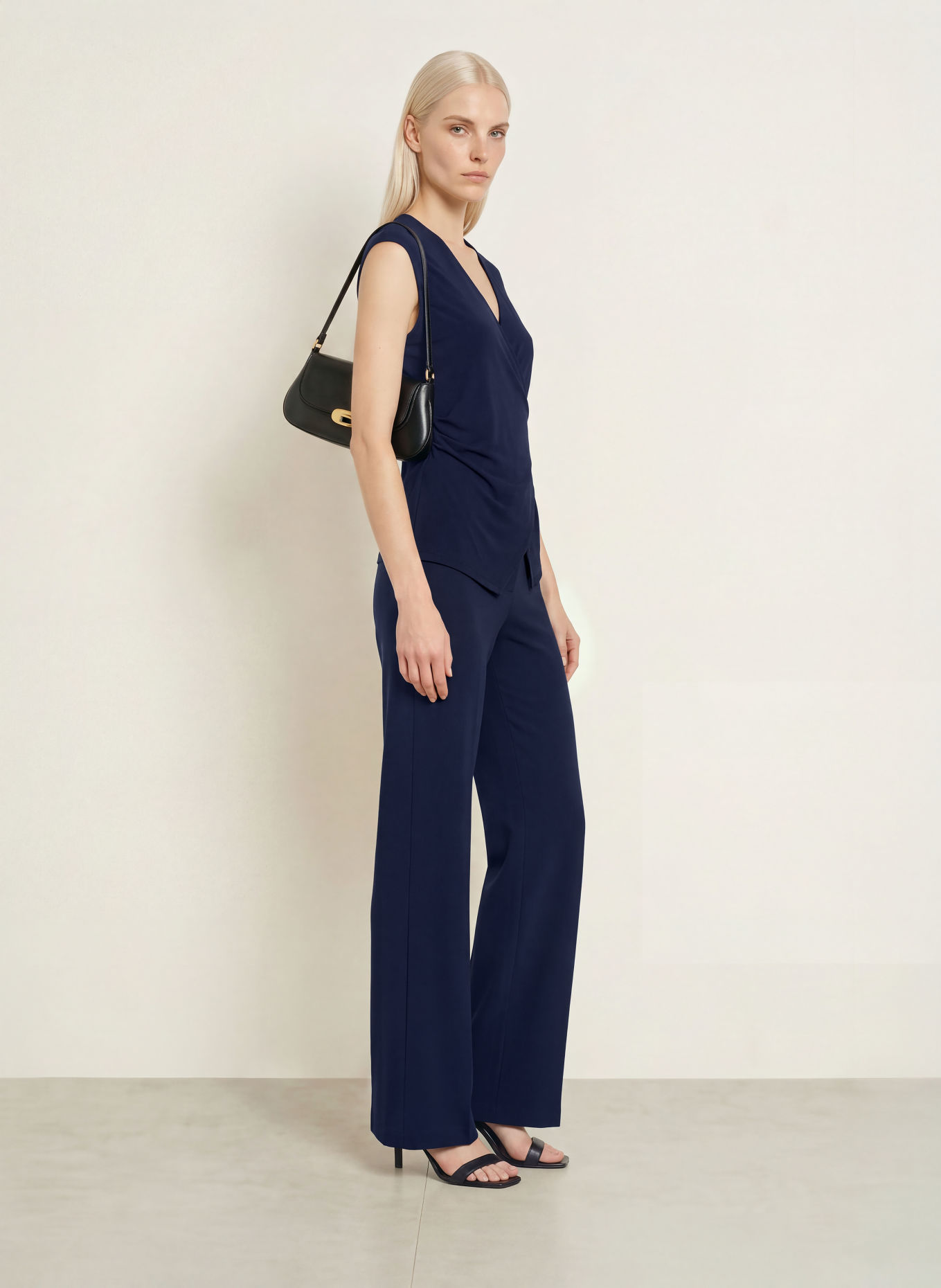 Joseph Ribkoff Wrap-style blouse: DARK BLUE