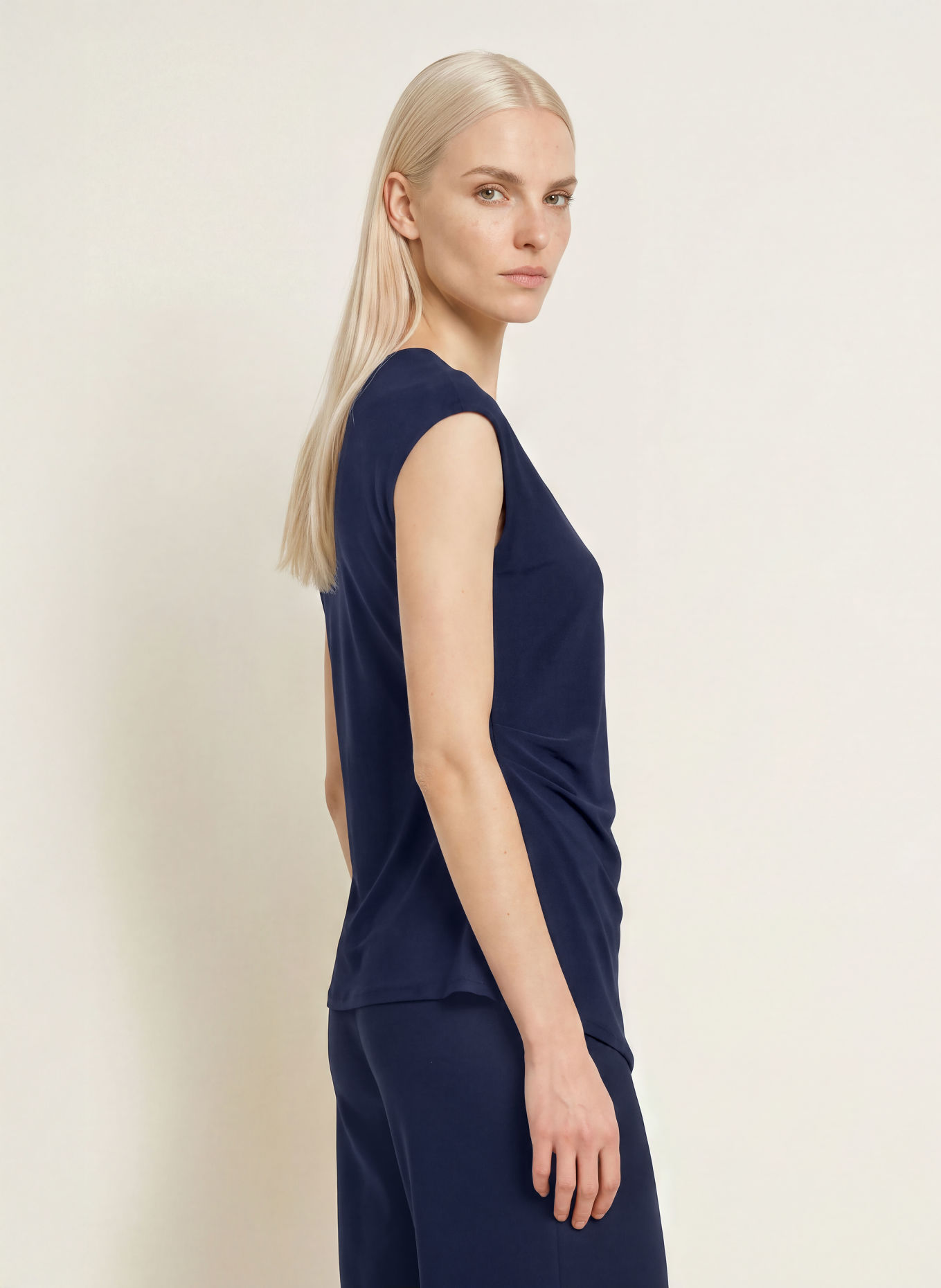 Joseph Ribkoff Wrap-style blouse: DARK BLUE