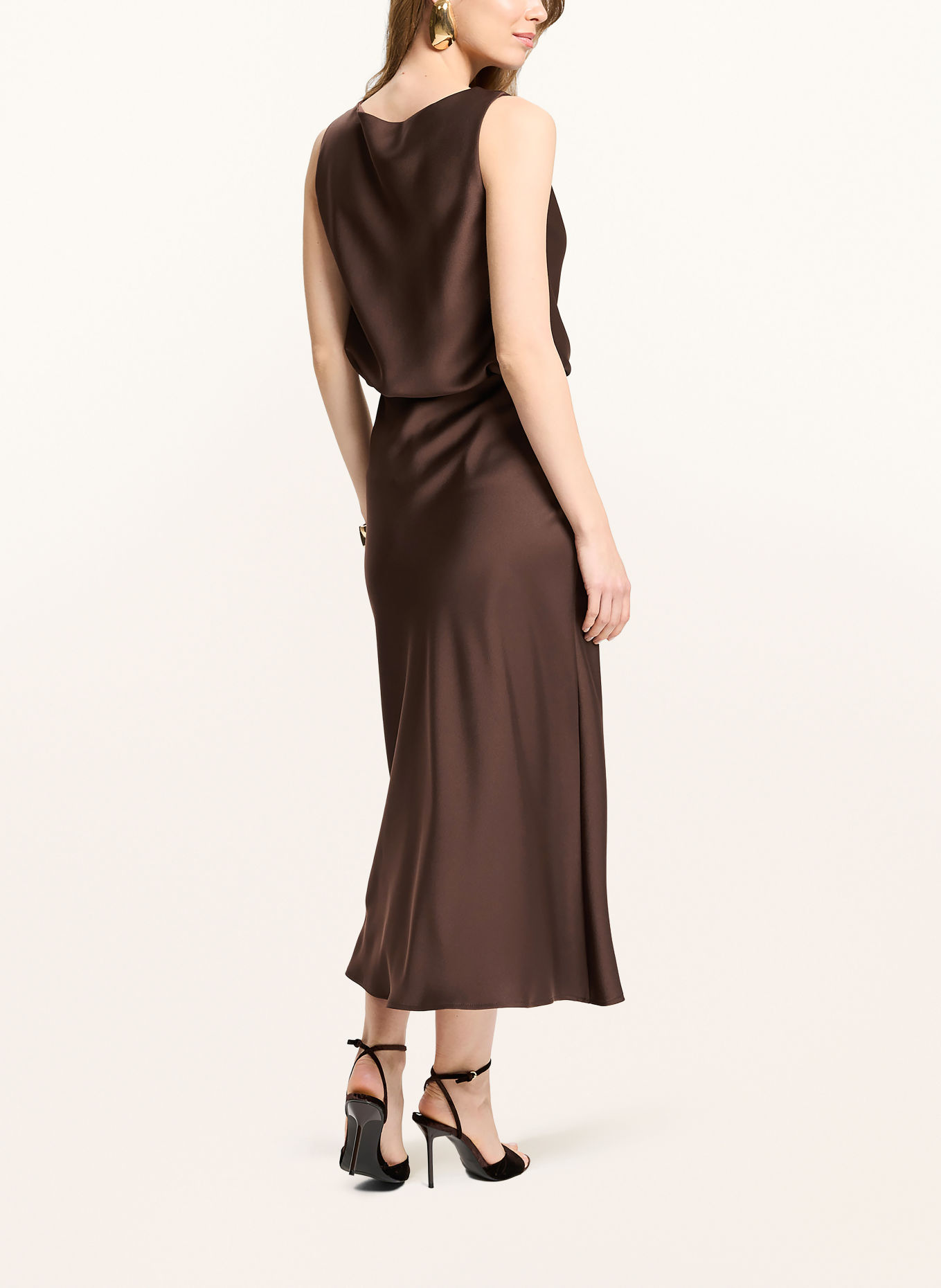 SWING Haut en satin: MARRON FONCÉ