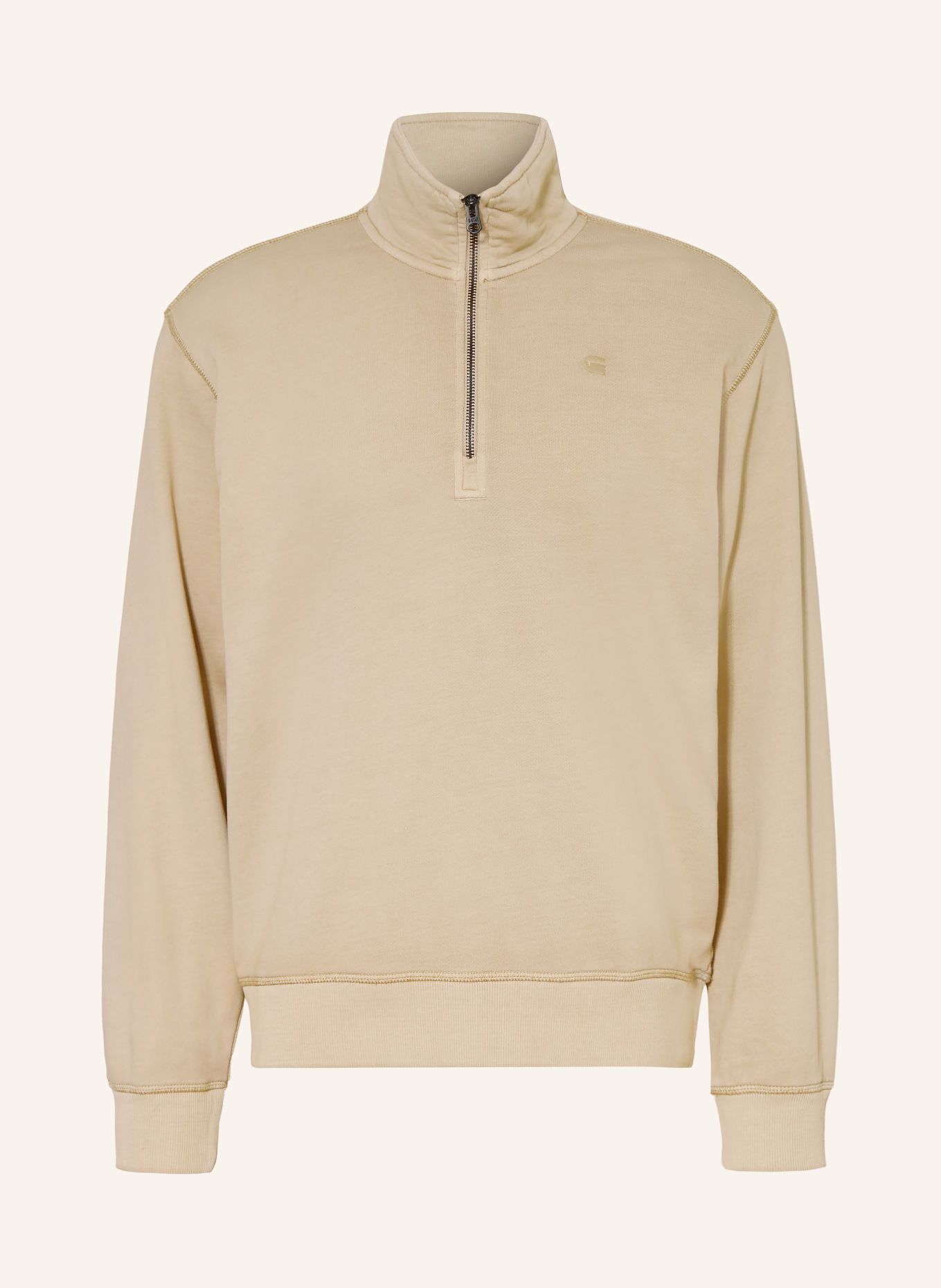 G-Star Sweater met halve rits: BEIGE