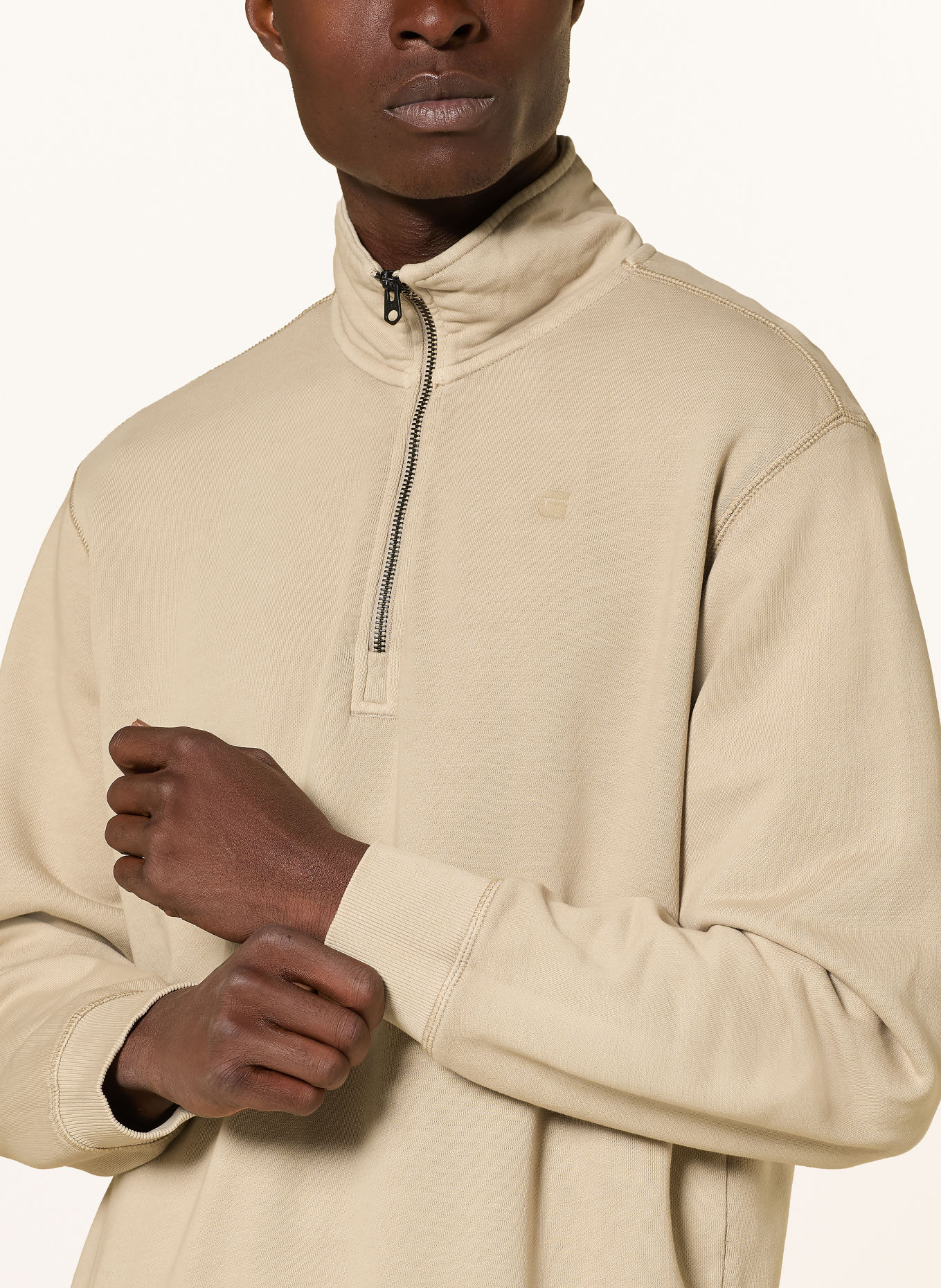 G-Star Sweater met halve rits: BEIGE