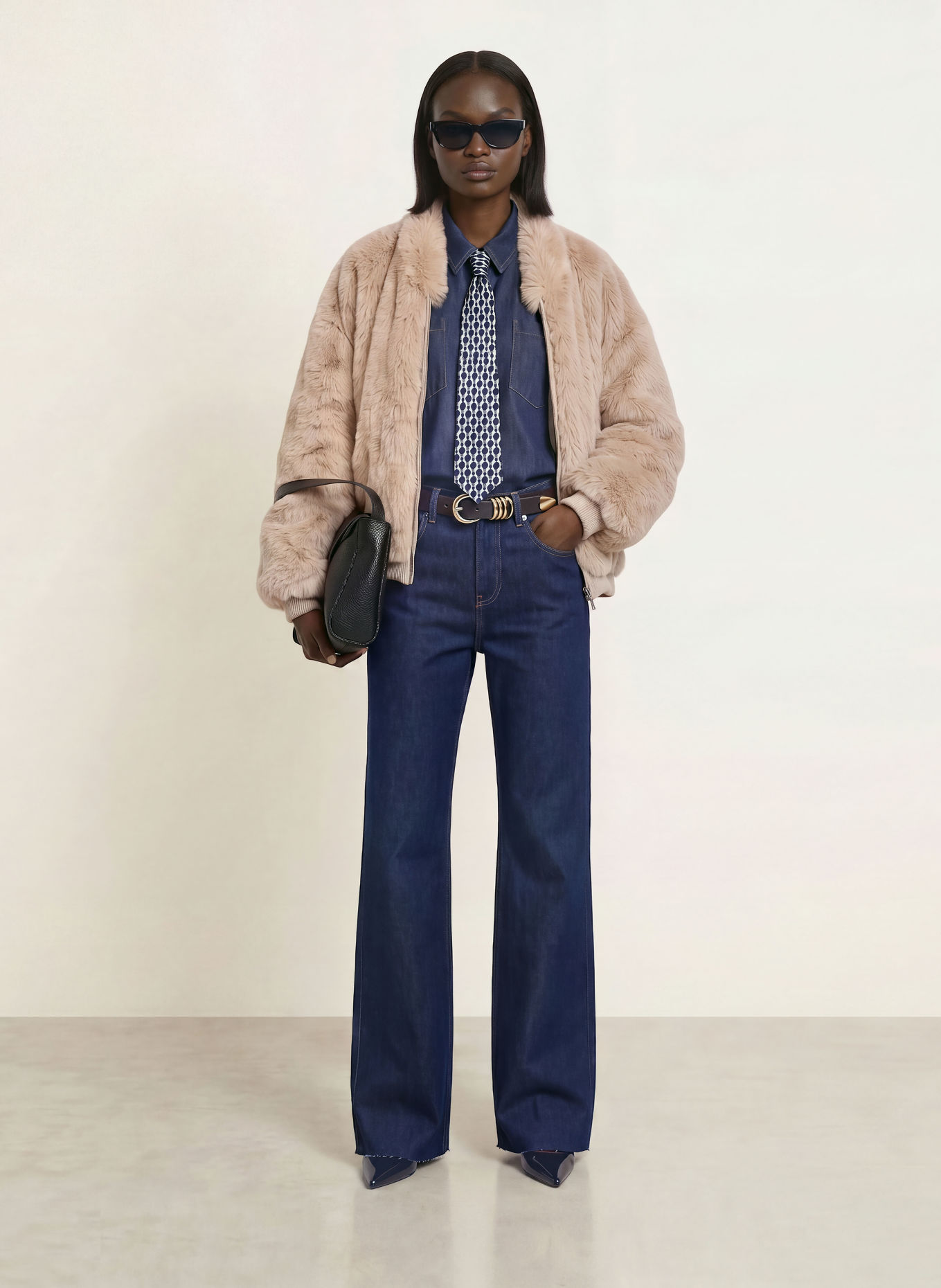 The Frankie Shop Kunstbontjas VERA: BEIGE