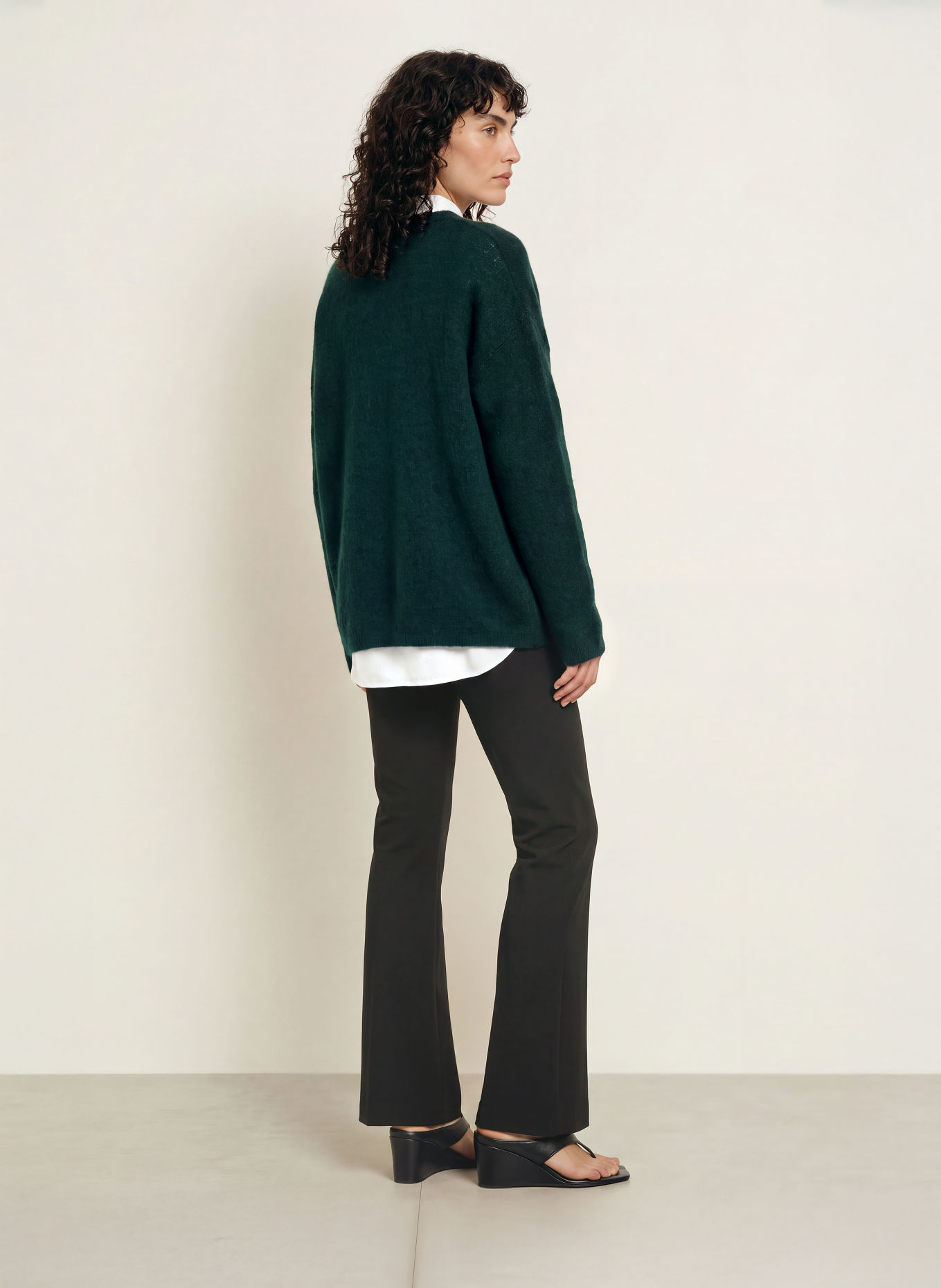 The Frankie Shop TIMEA Sweater with Mohair: DARK GREEN