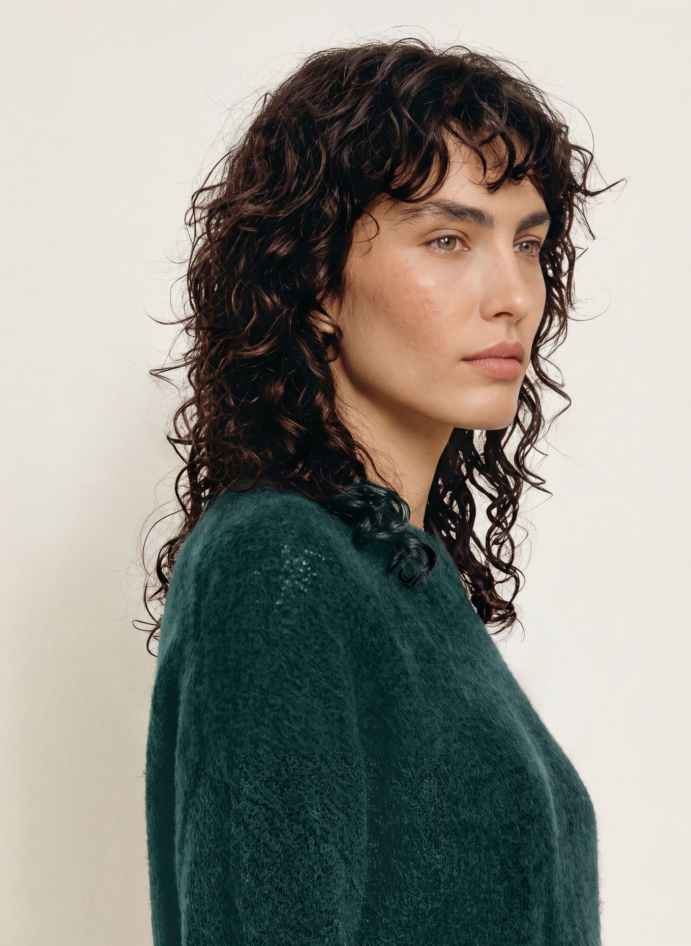 The Frankie Shop TIMEA Sweater with Mohair: DARK GREEN