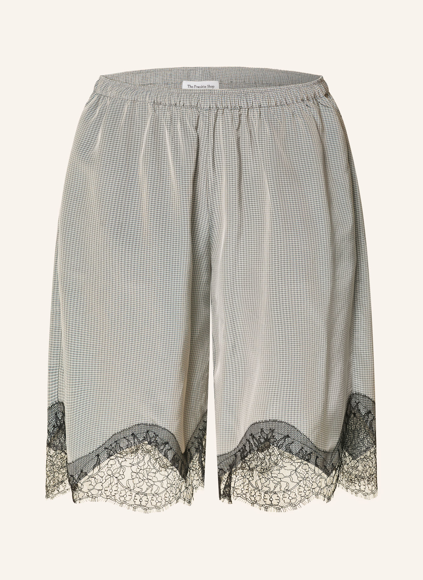 The Frankie Shop BAXTER-Bermuda met kant: DONKERGRIJS / CRÈME / ZWART