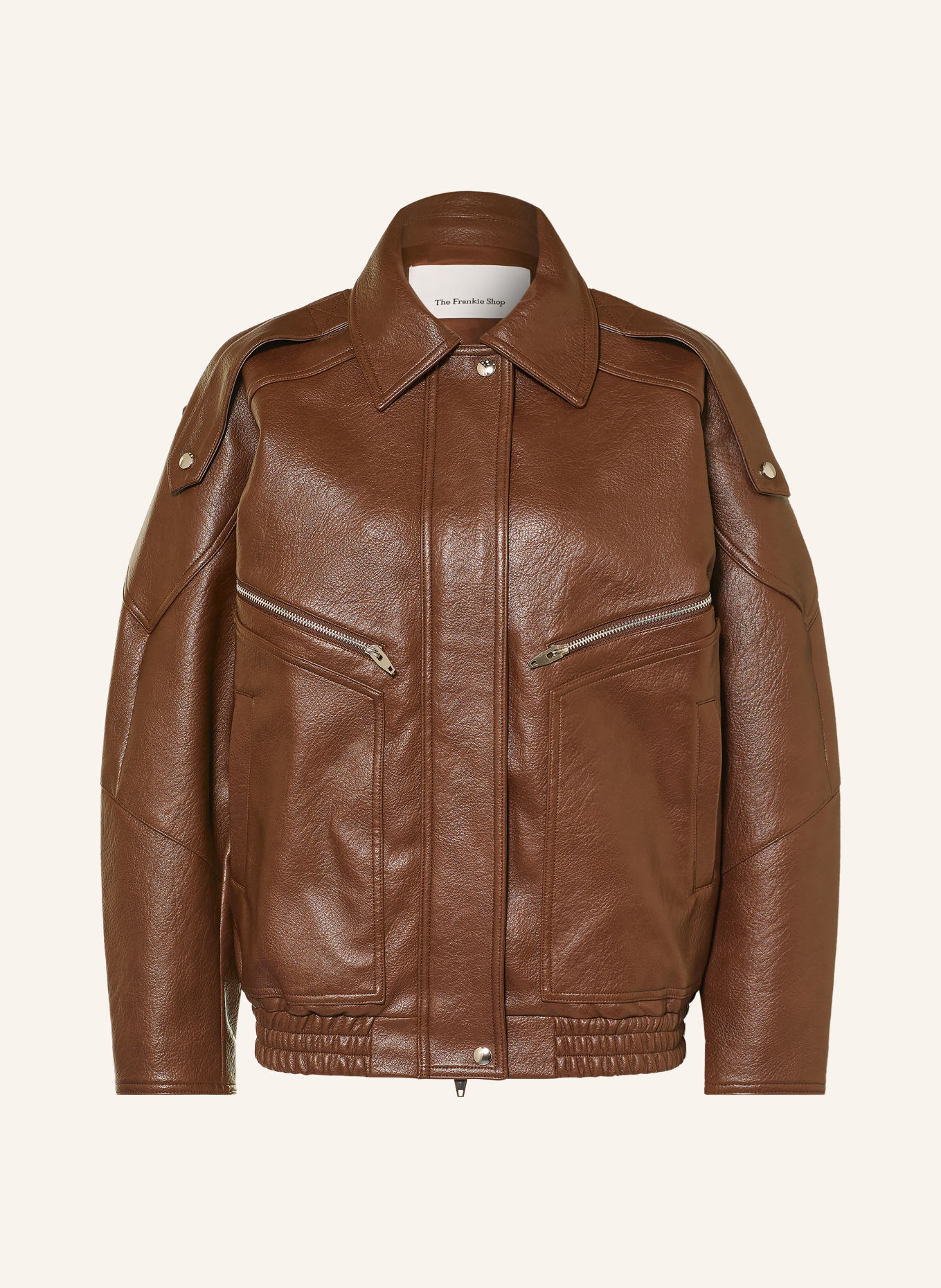 The Frankie Shop Blouson HUDSON in Lederoptik: BRAUN