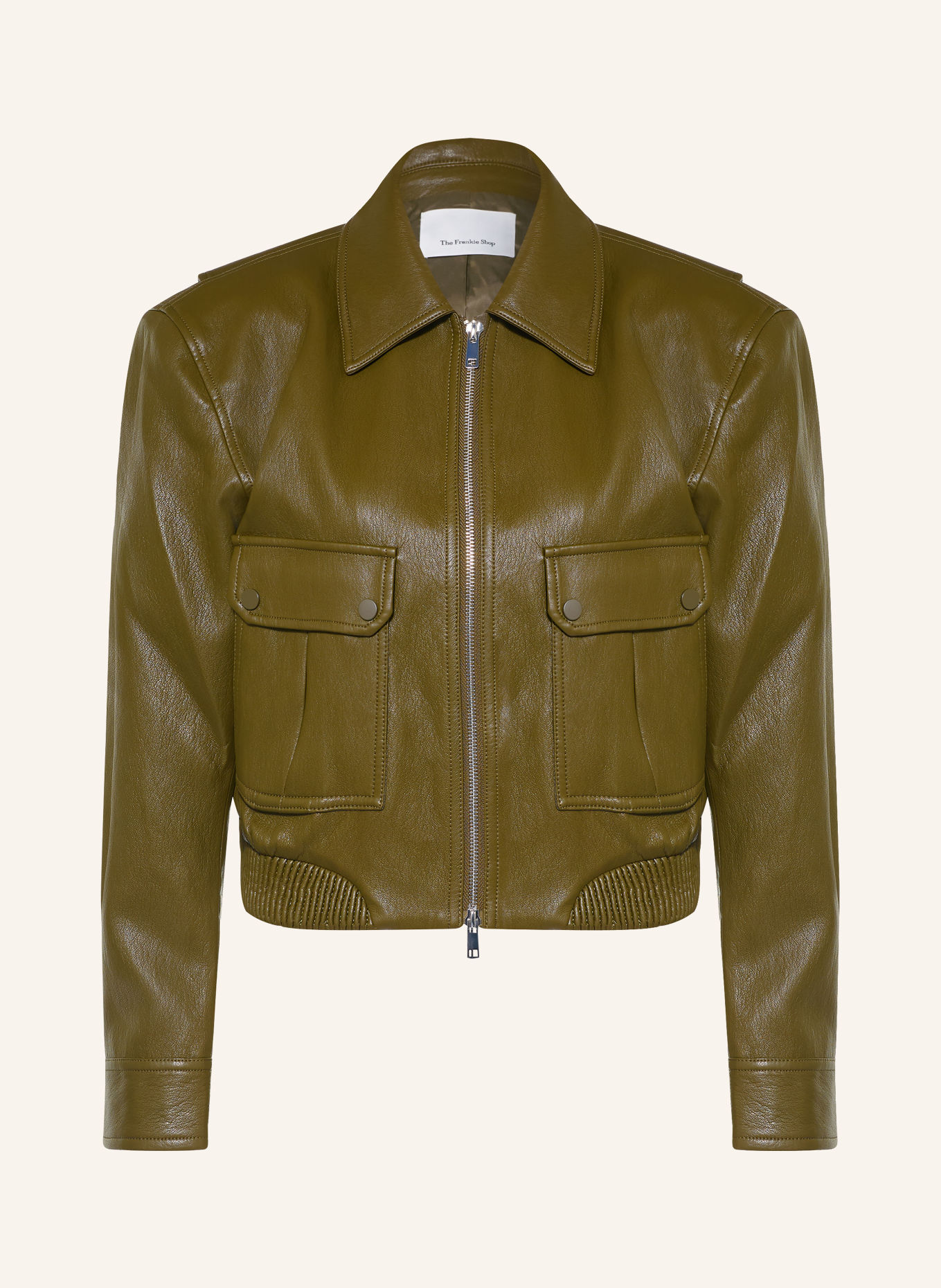 The Frankie Shop Blouson VAL in Lederoptik: KHAKI
