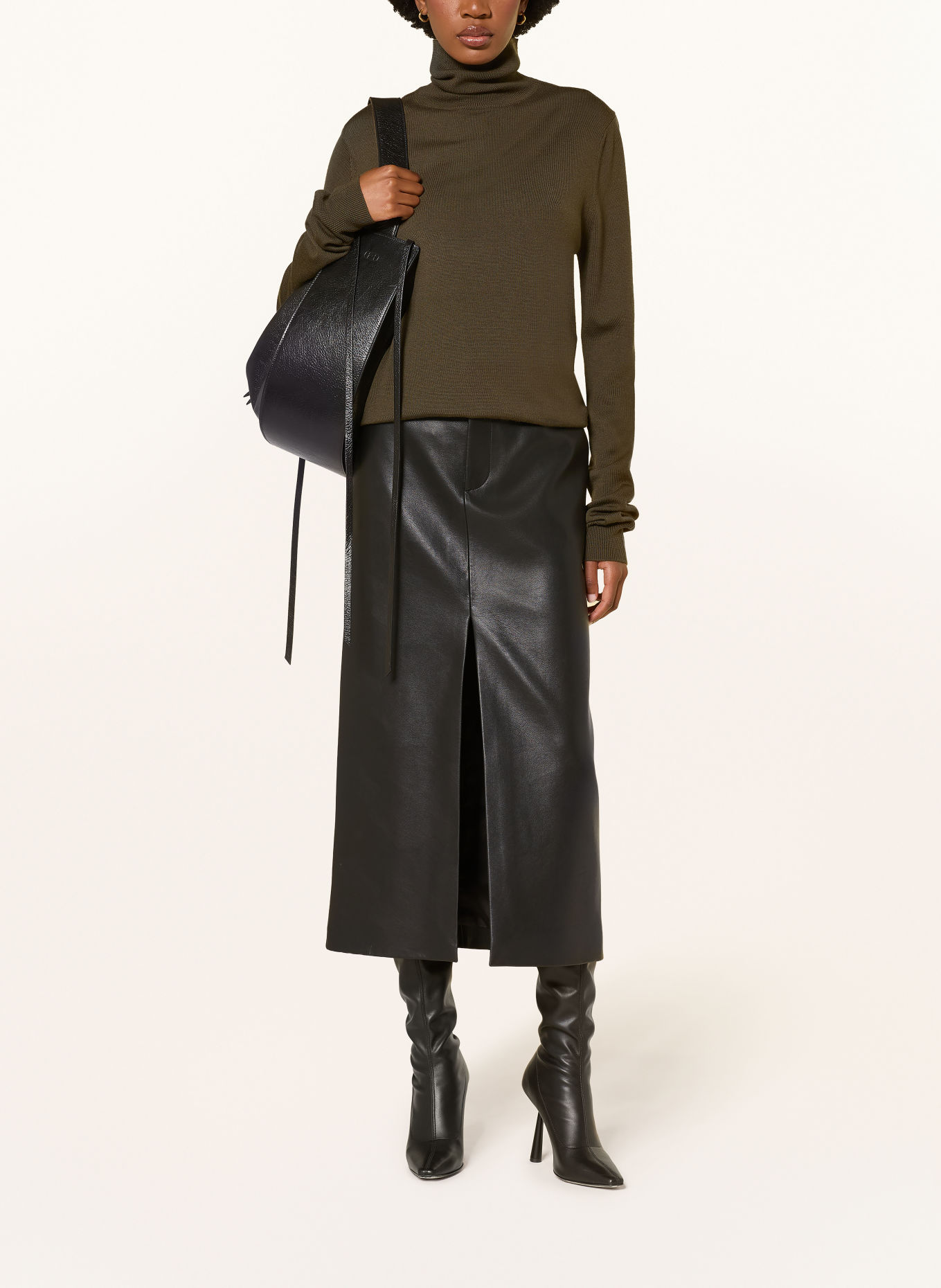 The Frankie Shop Rollkragenpullover EVE aus Merinowolle: KHAKI