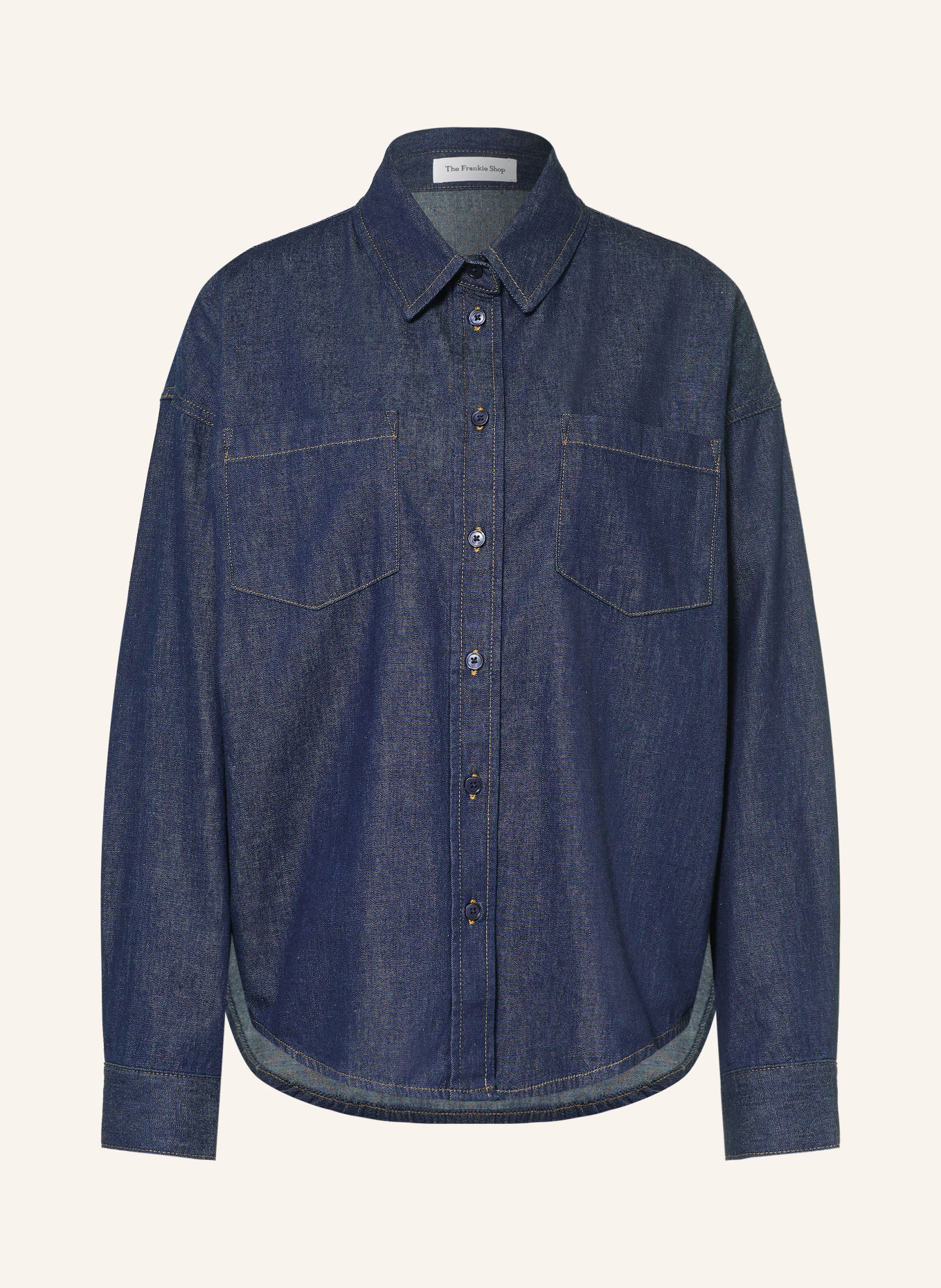 The Frankie Shop Denimblouse DEIRA: DONKERBLAUW