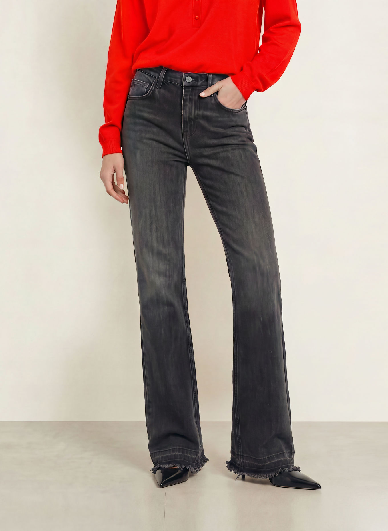 The Frankie Shop Rovné džíny DALSTON: 144 GREY WASH