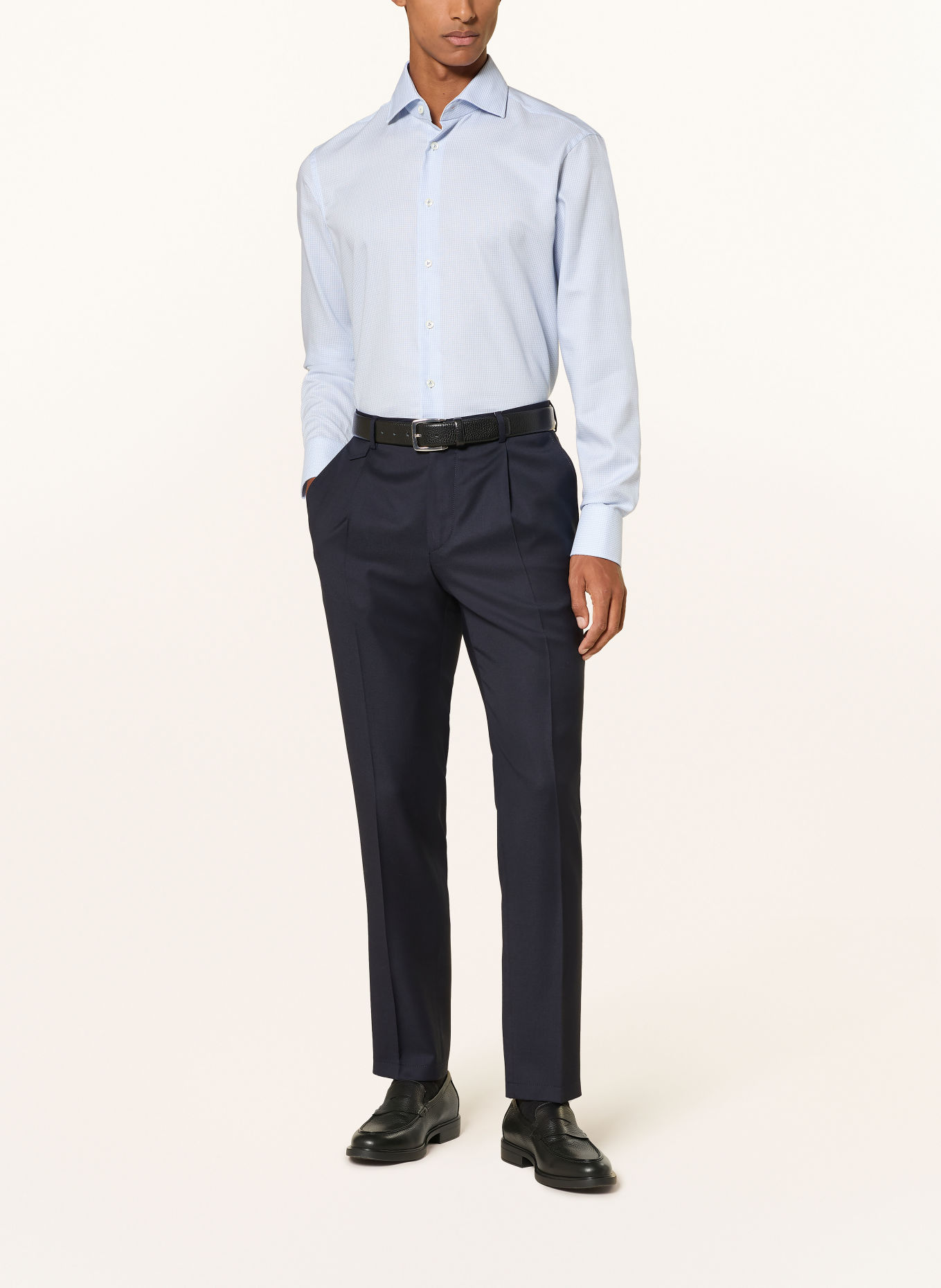 van Laack Overhemd VL-RIVARA-TFN Tailor Fit: LICHTBLAUW / WIT