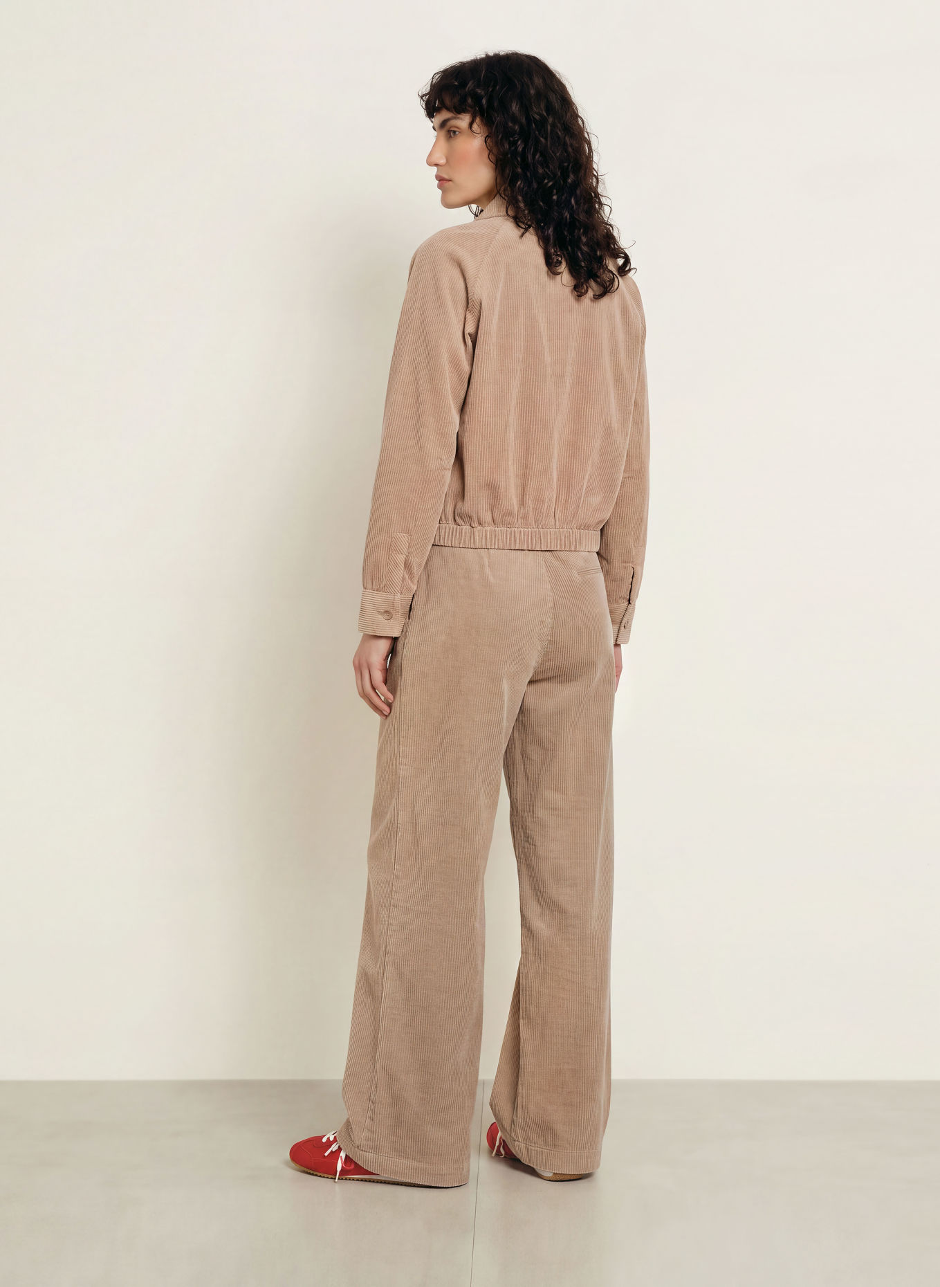 MRS & HUGS Corduroy Blouson: BEIGE