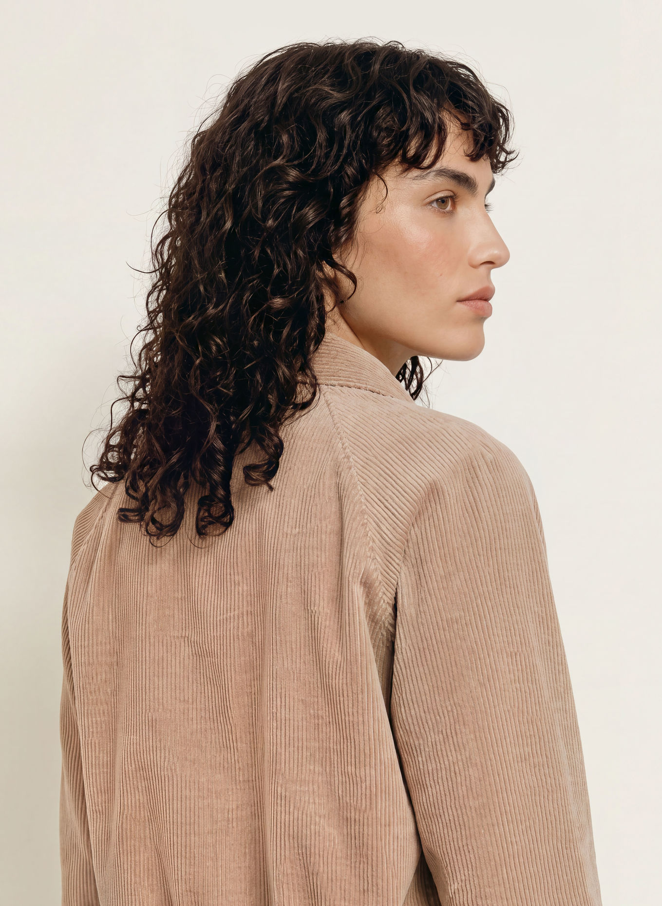 MRS & HUGS Corduroy Blouson: BEIGE