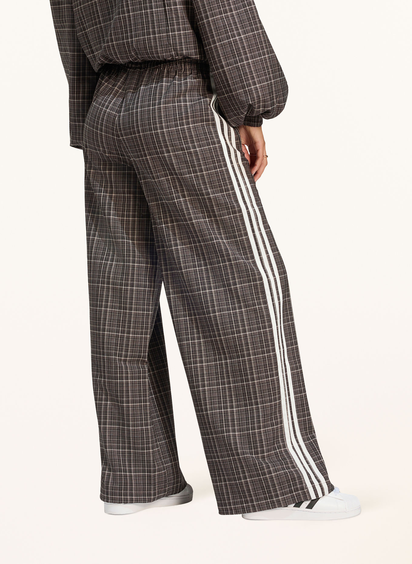 adidas Originals Track Pants CHECK: DUNKELBRAUN / WEISS