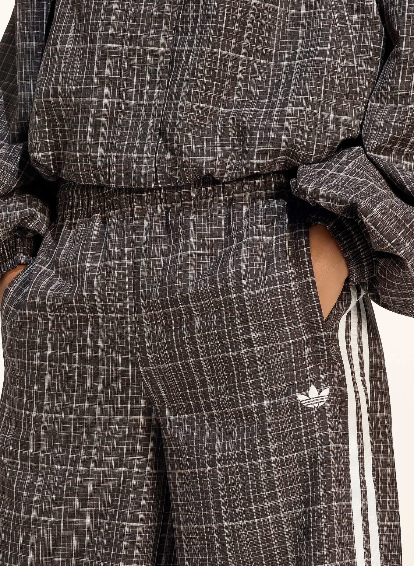 adidas Originals Track Pants CHECK: DUNKELBRAUN / WEISS
