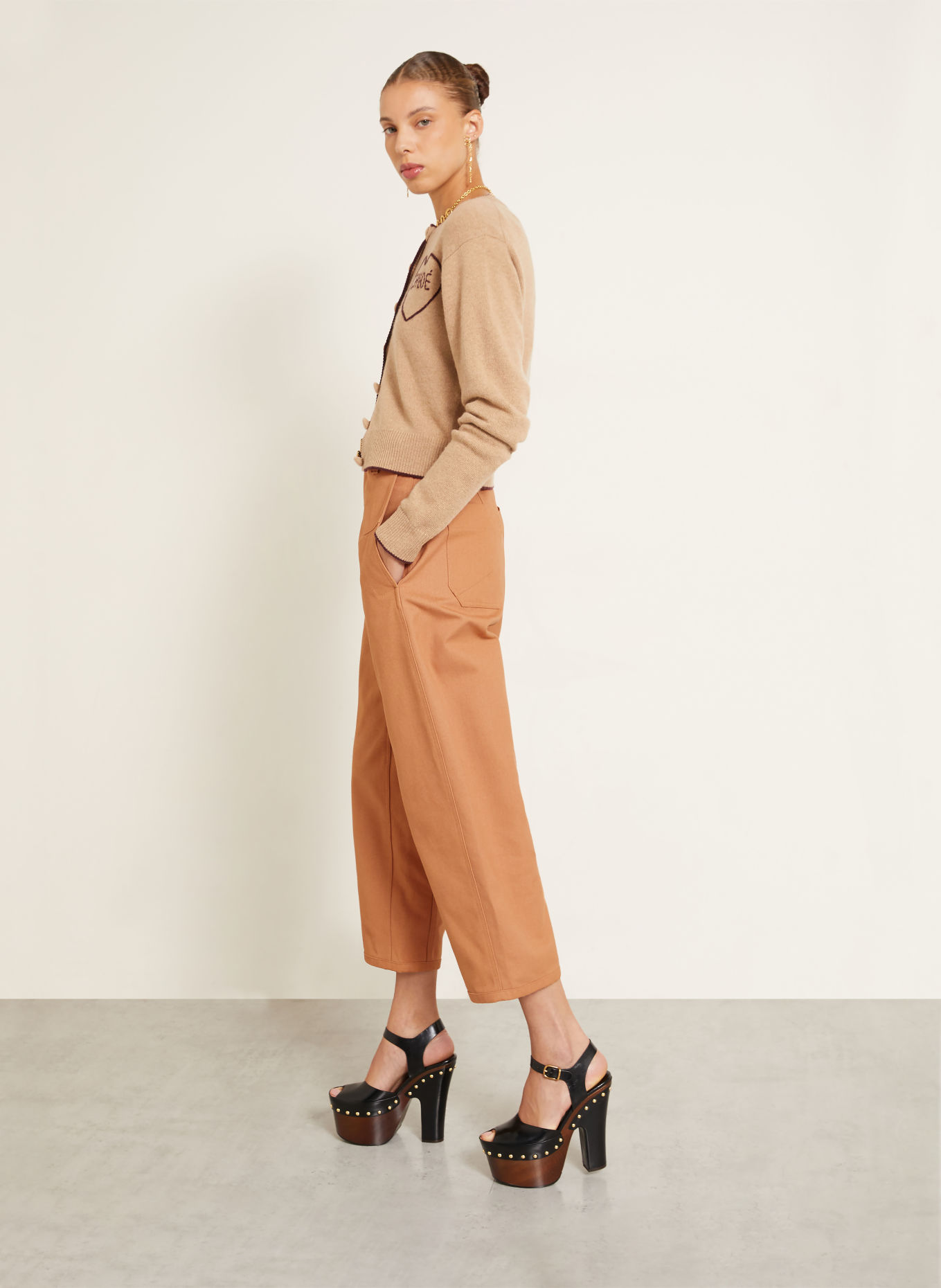 Chloé 7/8-length trousers: CAMEL