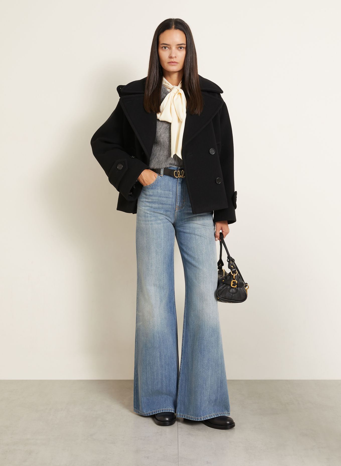 Chloé Jeans med vida ben: LJUSBLÅ