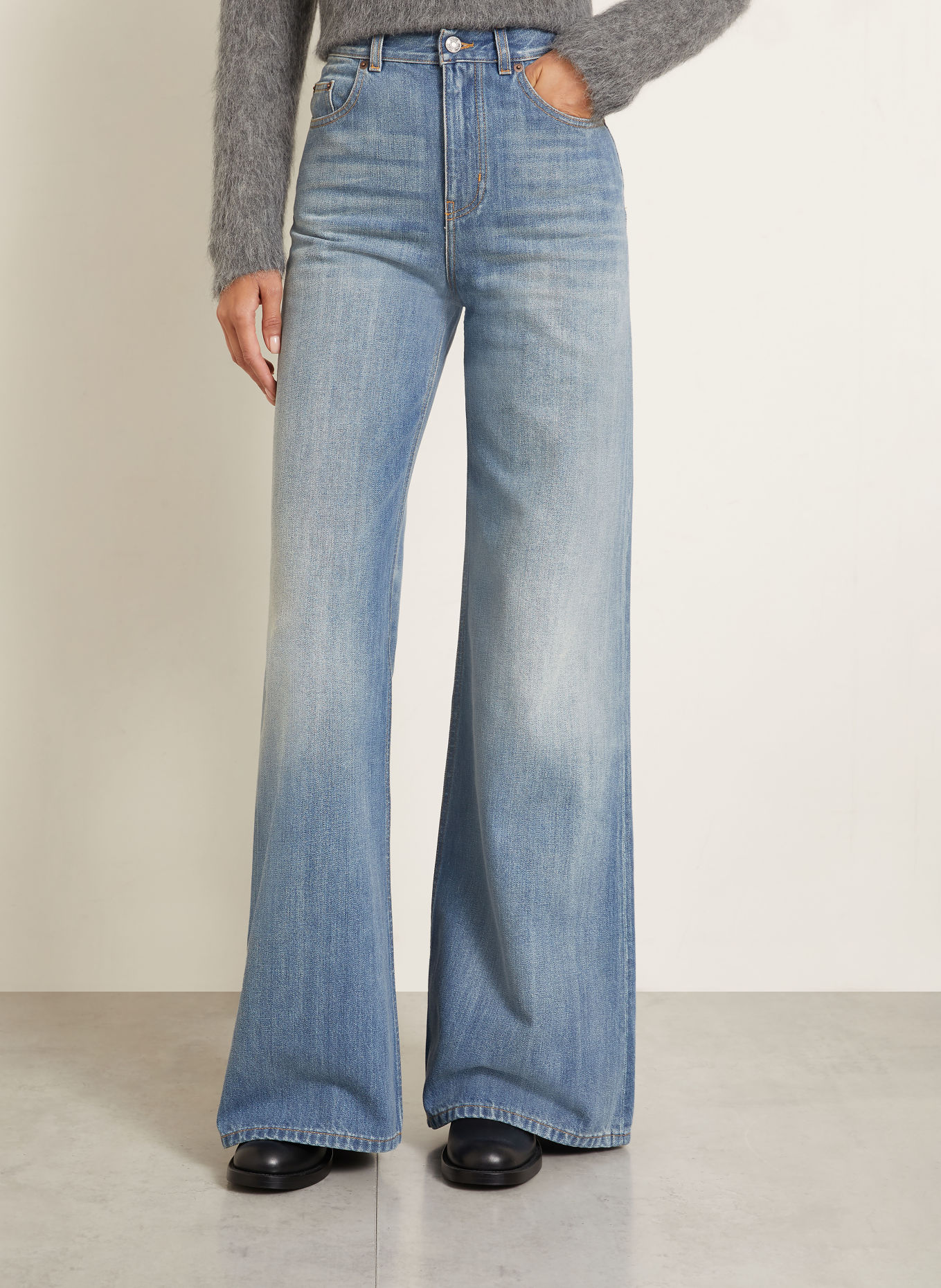 Chloé Jeans med vida ben: LJUSBLÅ