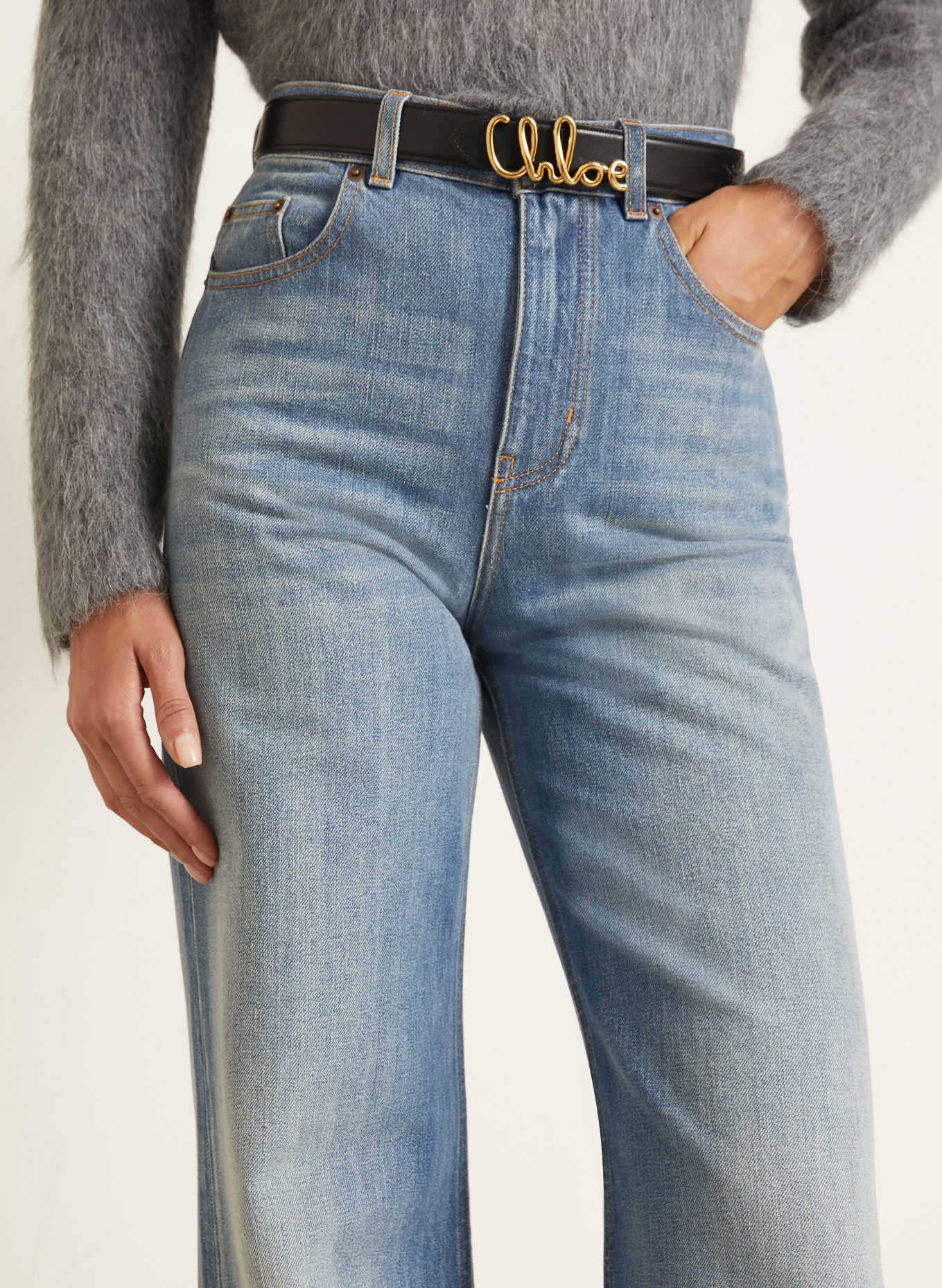 Chloé Jeans med vida ben: LJUSBLÅ