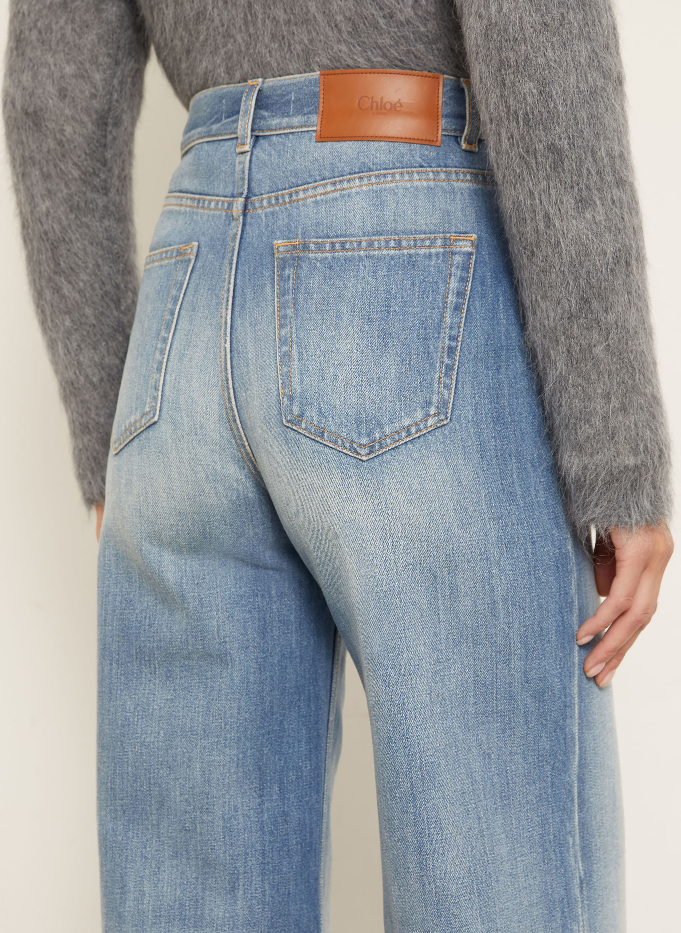 Chloé Jeans med vida ben: LJUSBLÅ