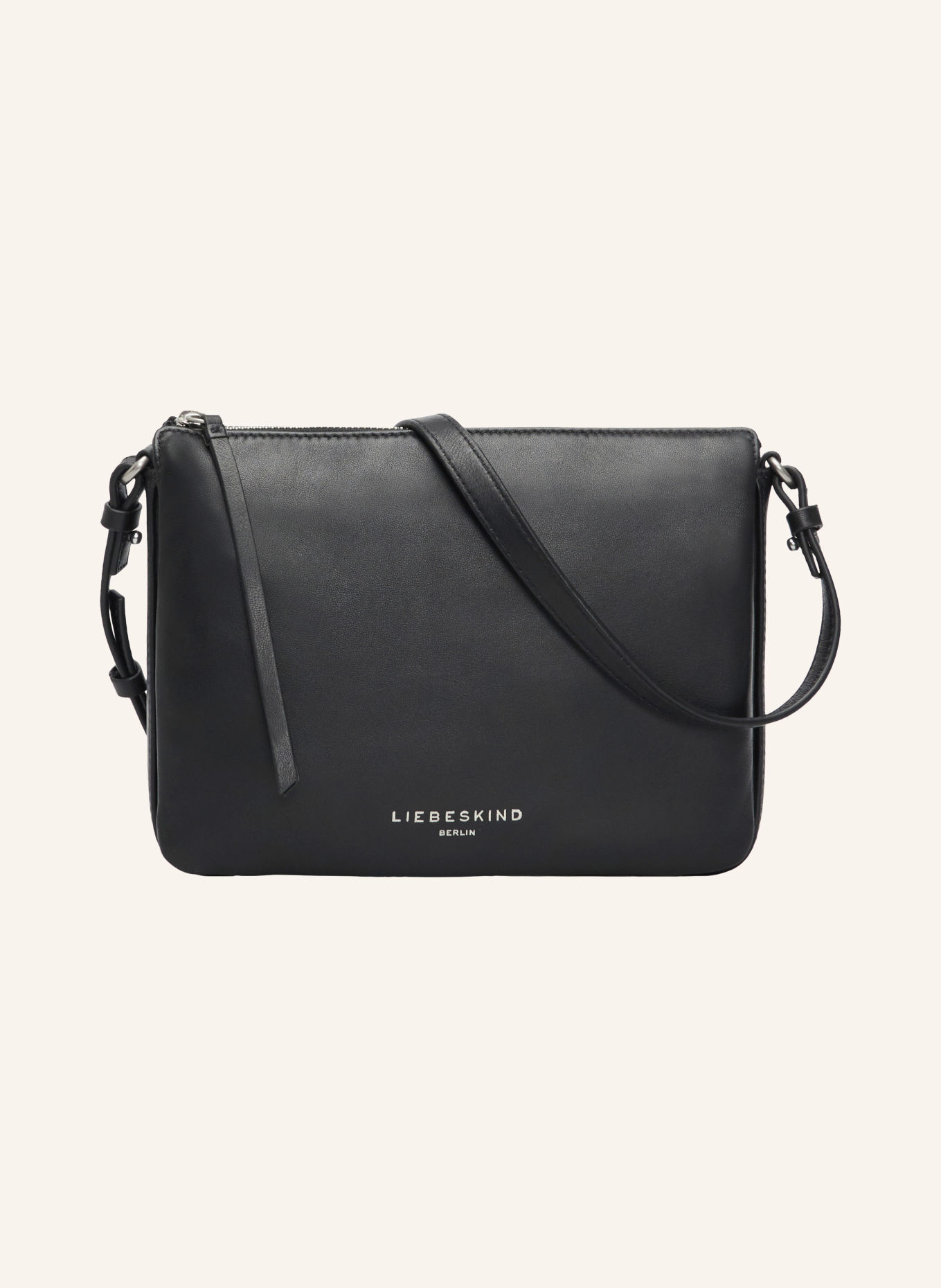 LIEBESKIND NINA MEDIUM Crossbody Bag: BLACK / SILVER