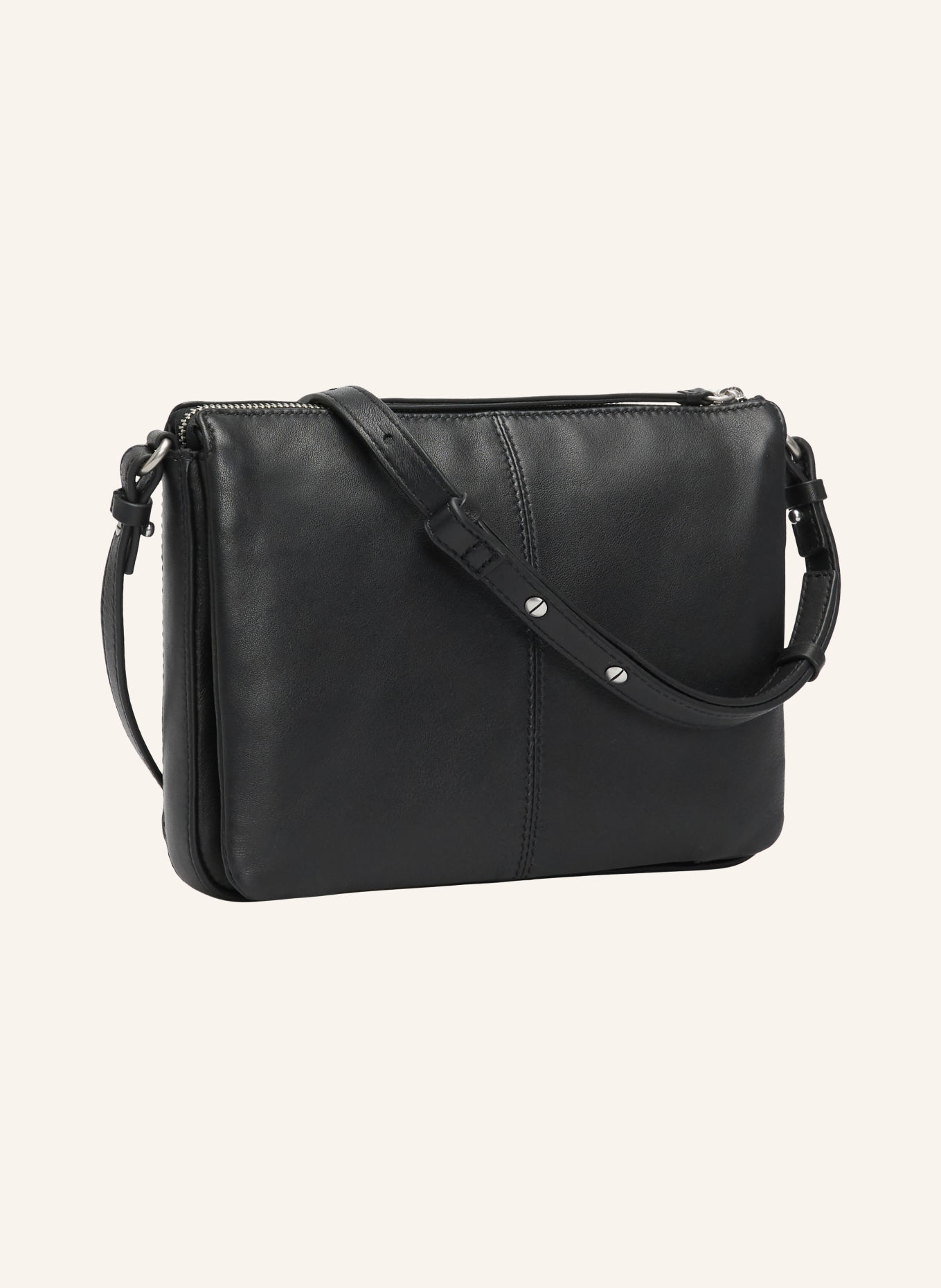 LIEBESKIND NINA MEDIUM Crossbody Bag: BLACK / SILVER