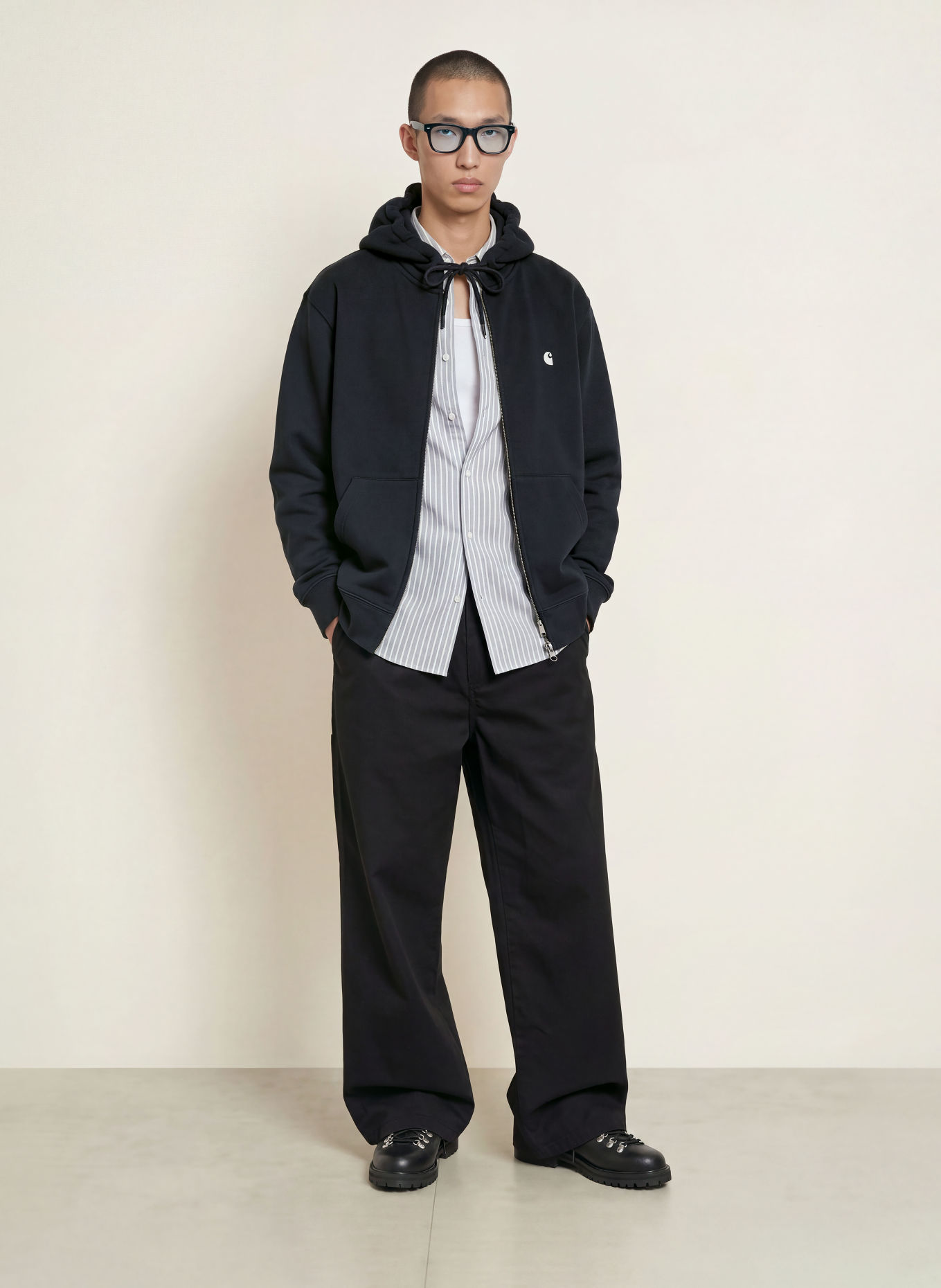 carhartt WIP Sweatvest MACK: DONKERBLAUW