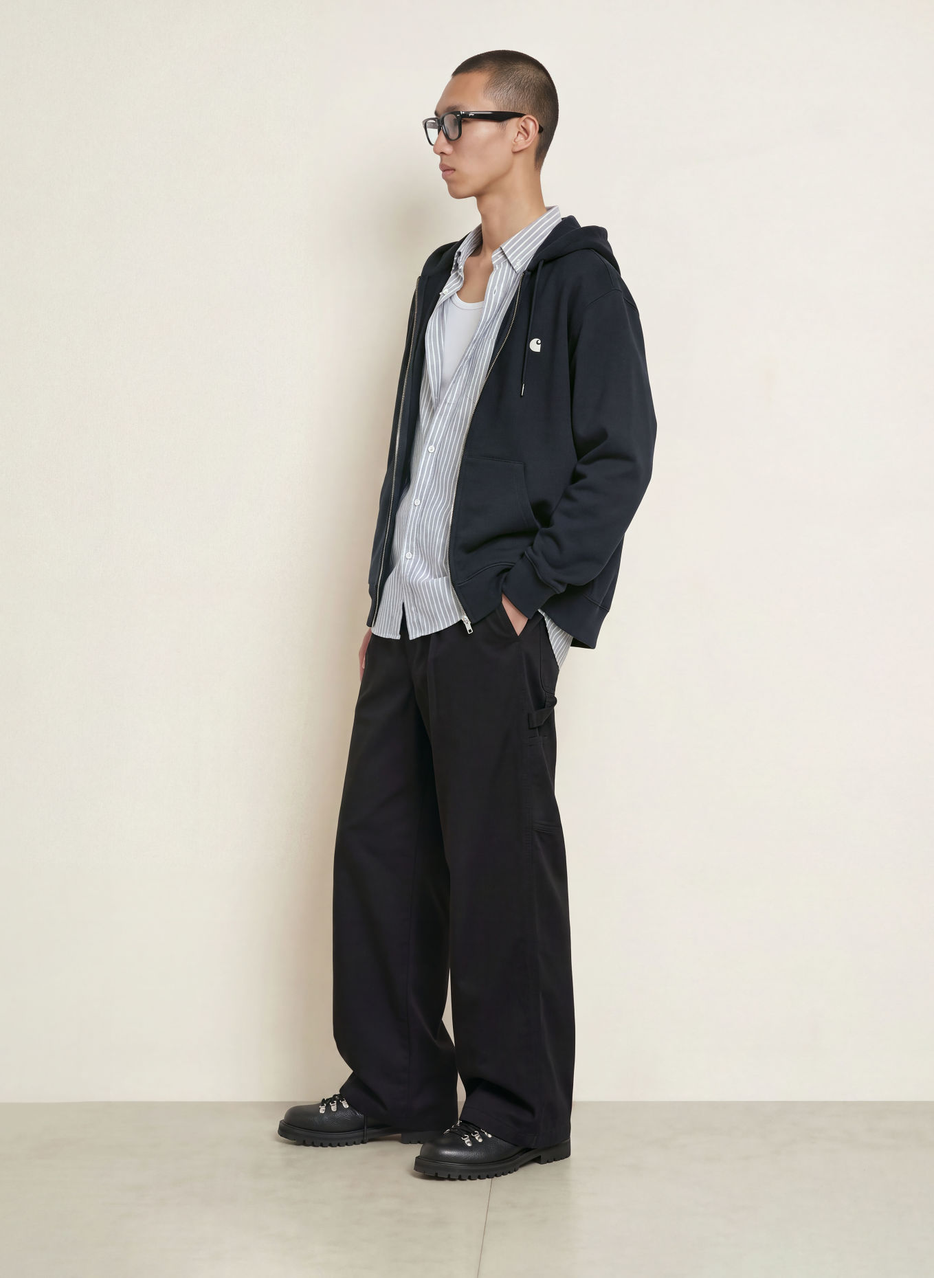 carhartt WIP Sweatvest MACK: DONKERBLAUW