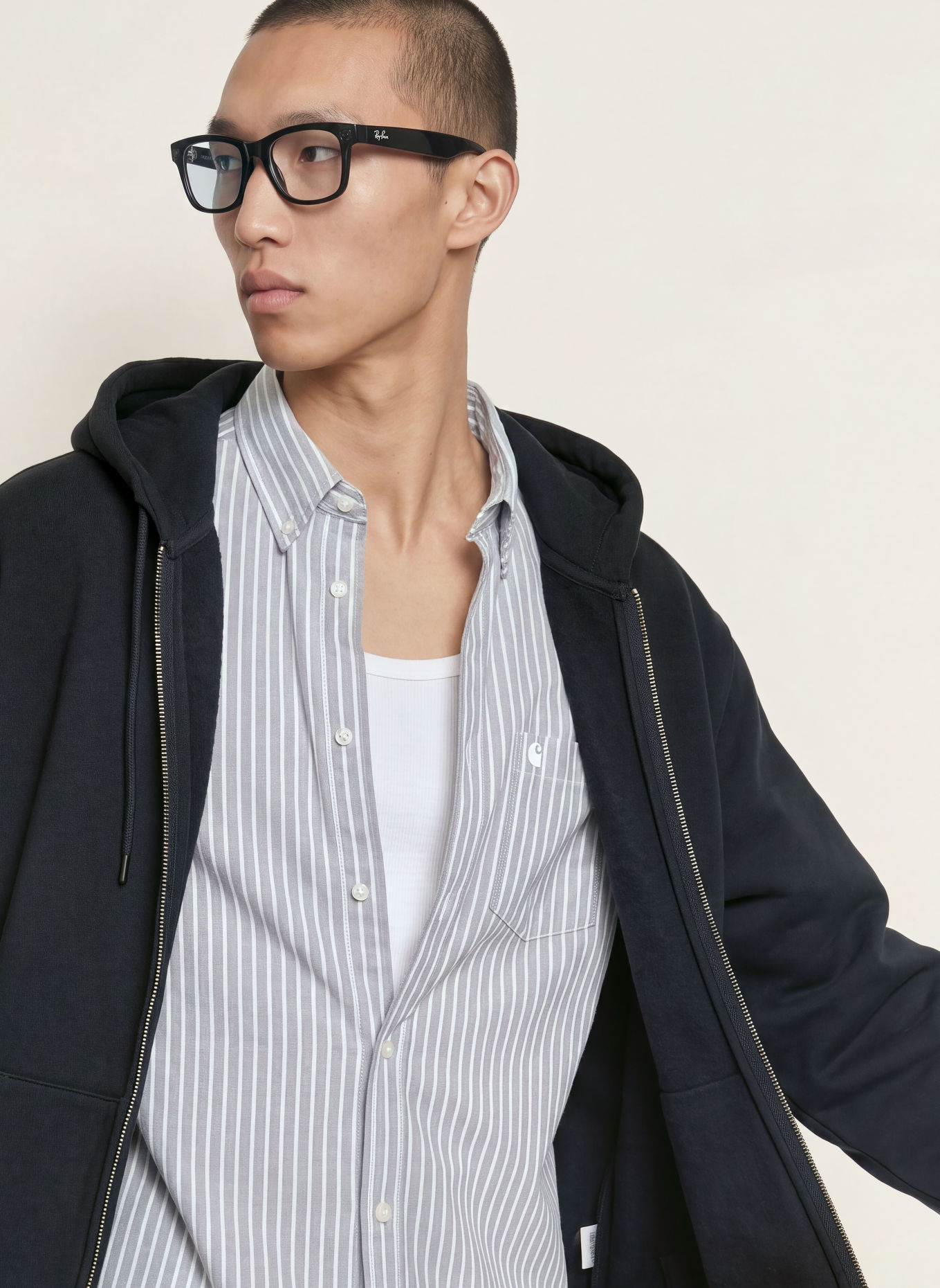 carhartt WIP Sweatvest MACK: DONKERBLAUW