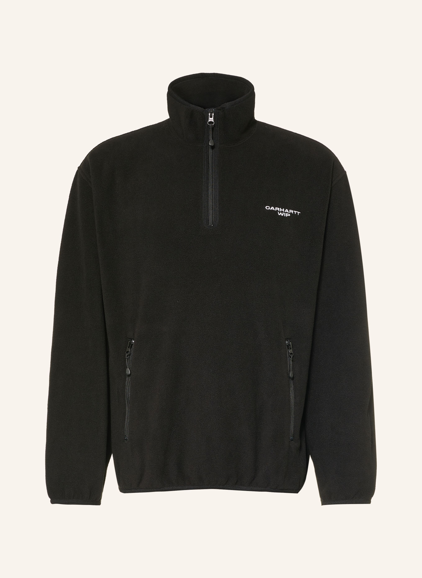 carhartt WIP EDMORE Fleece Half-zip Sweater: BLACK