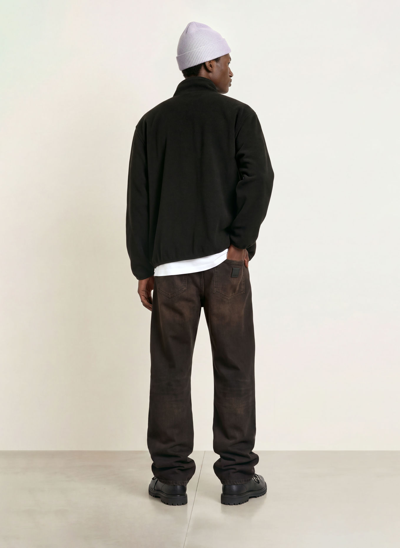 carhartt WIP EDMORE Fleece Half-zip Sweater: BLACK