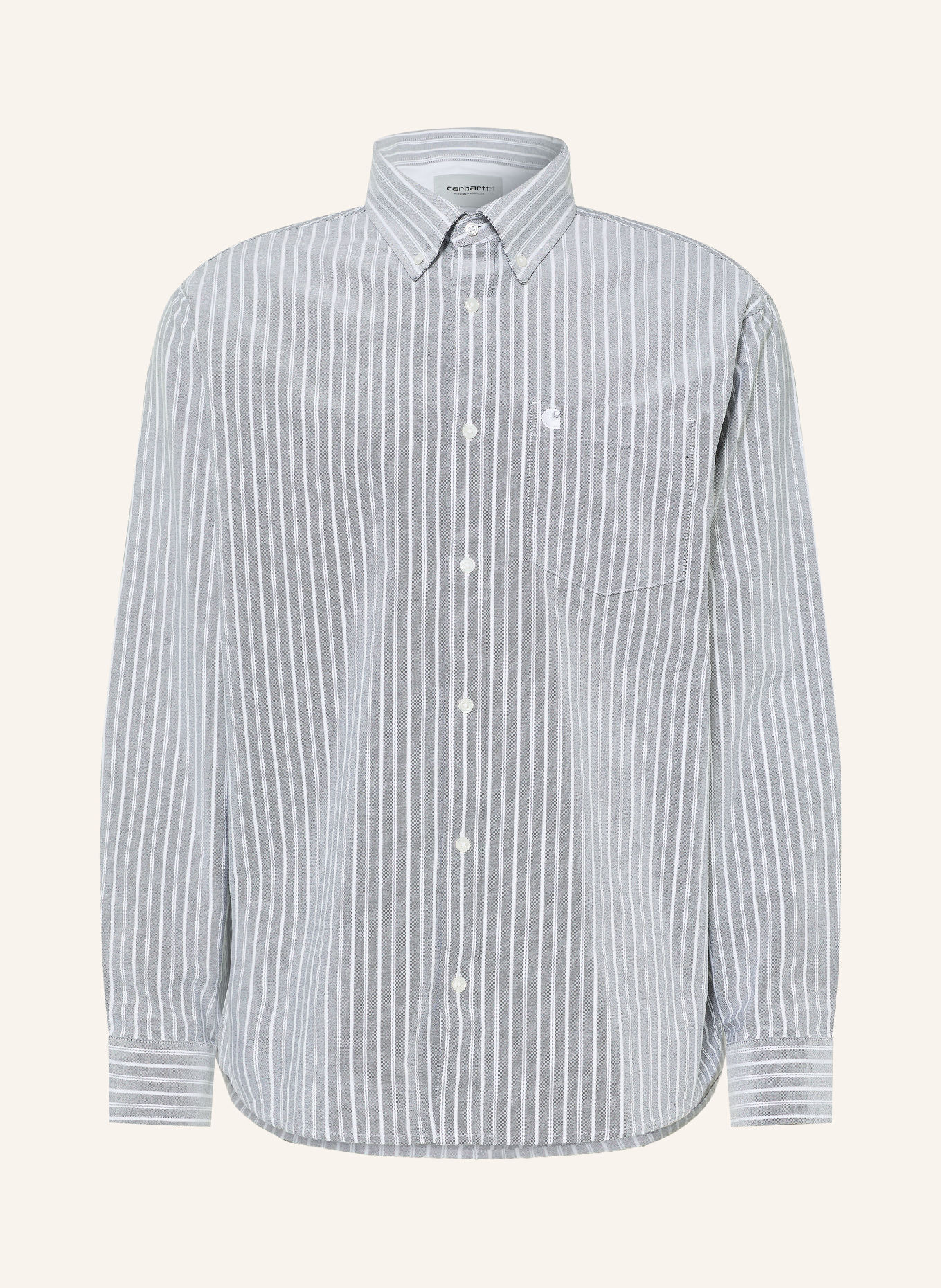 carhartt WIP Overhemd KANAN Loose Fit: GRIJS / WIT