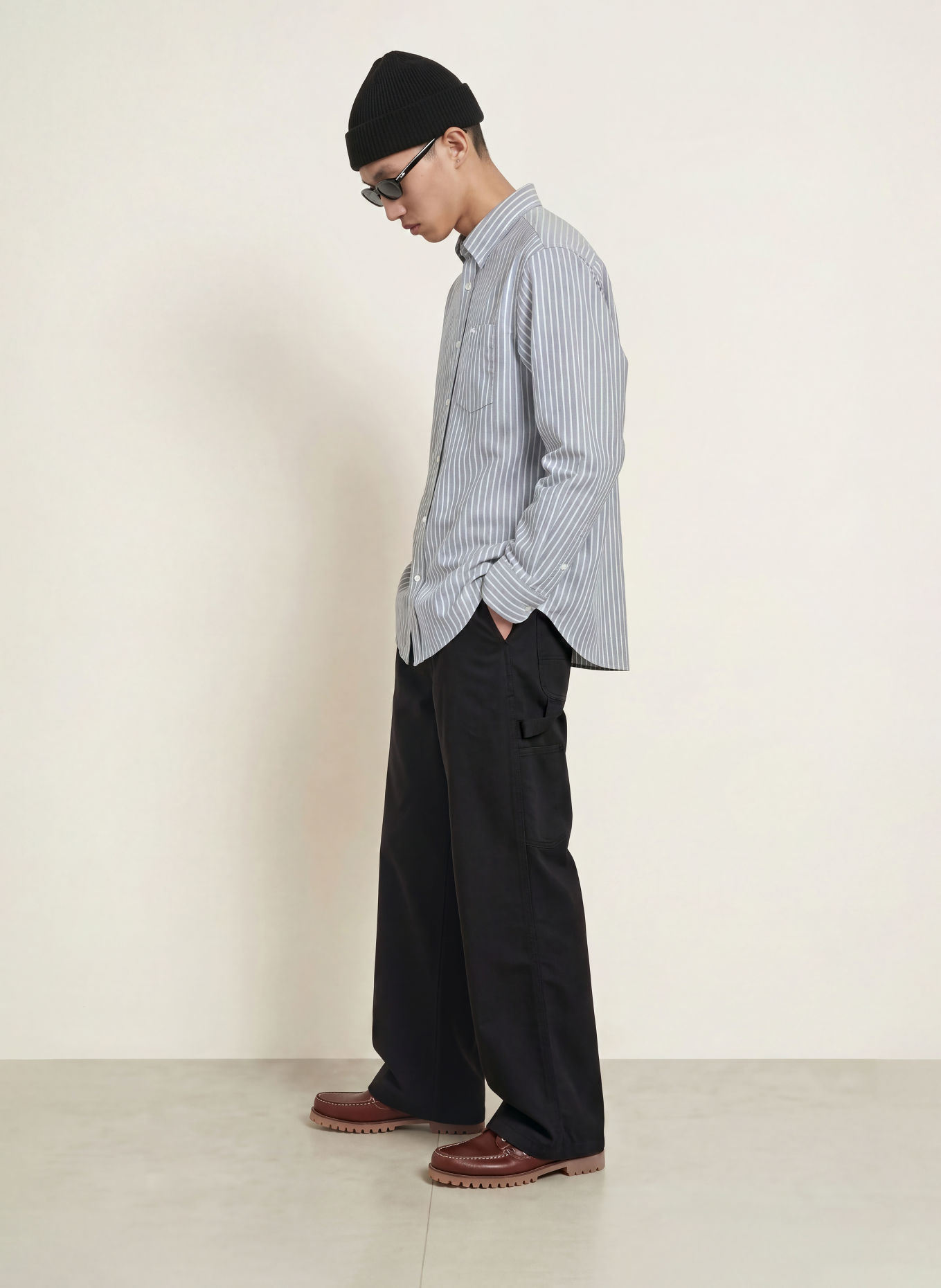 carhartt WIP Overhemd KANAN Loose Fit: GRIJS / WIT