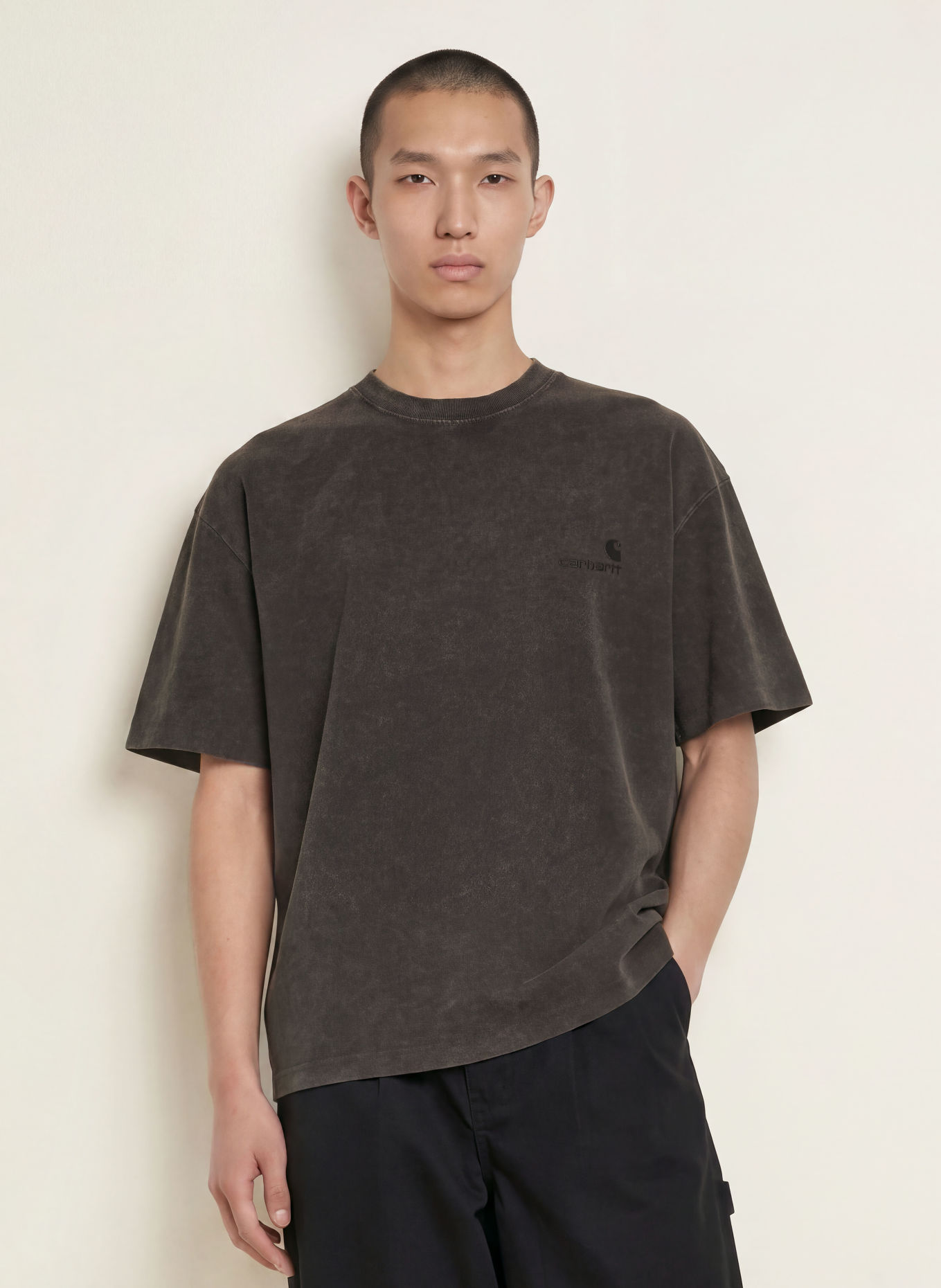 carhartt WIP LAMBERT T-shirt: BLACK