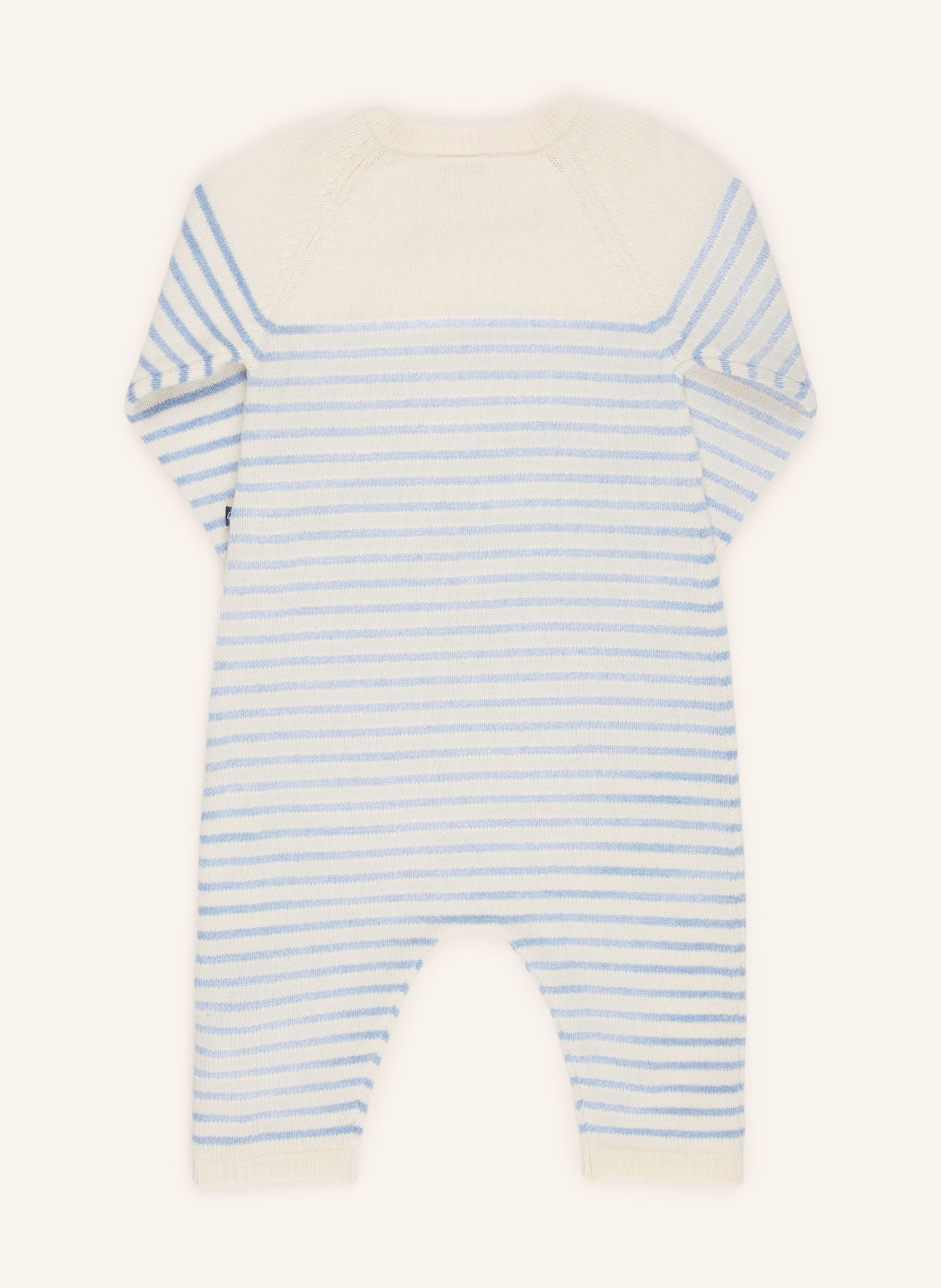 PETIT BATEAU Gebreide rompertjes: LICHTBLAUW / CRÈME