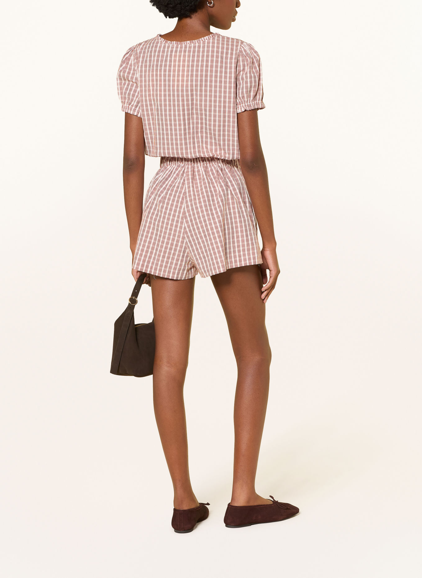 FAITHFULL THE BRAND EMILIE Jumpsuit with Ruffles: RED / CREAM