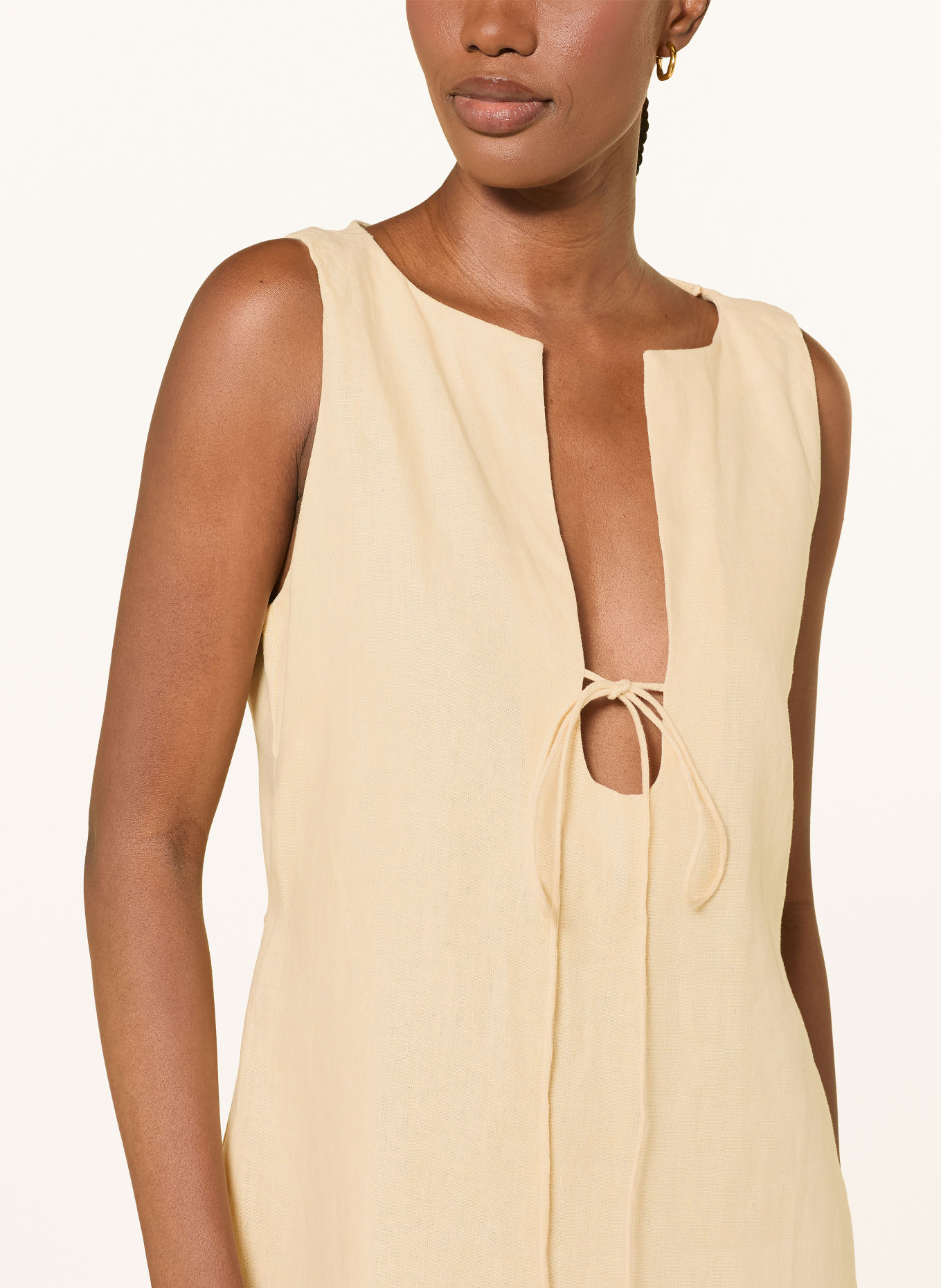 FAITHFULL THE BRAND Robe en lin ALONDRA: MARRON CLAIR