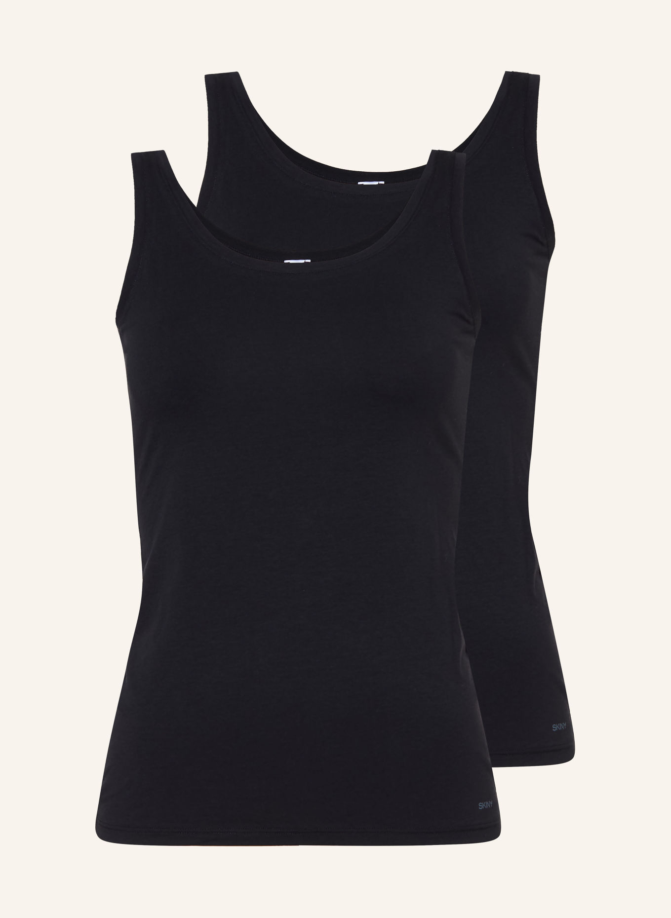 Skiny Set van 2 tops ADVANTAGE COTTON STRETCH: ZWART