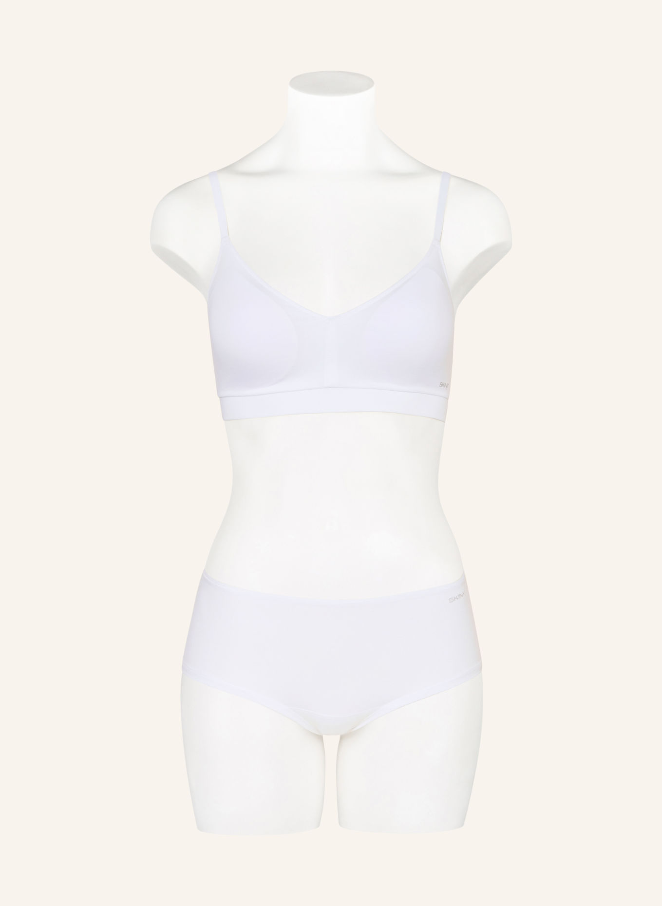 Skiny Cotton Stretch Bralette: WHITE