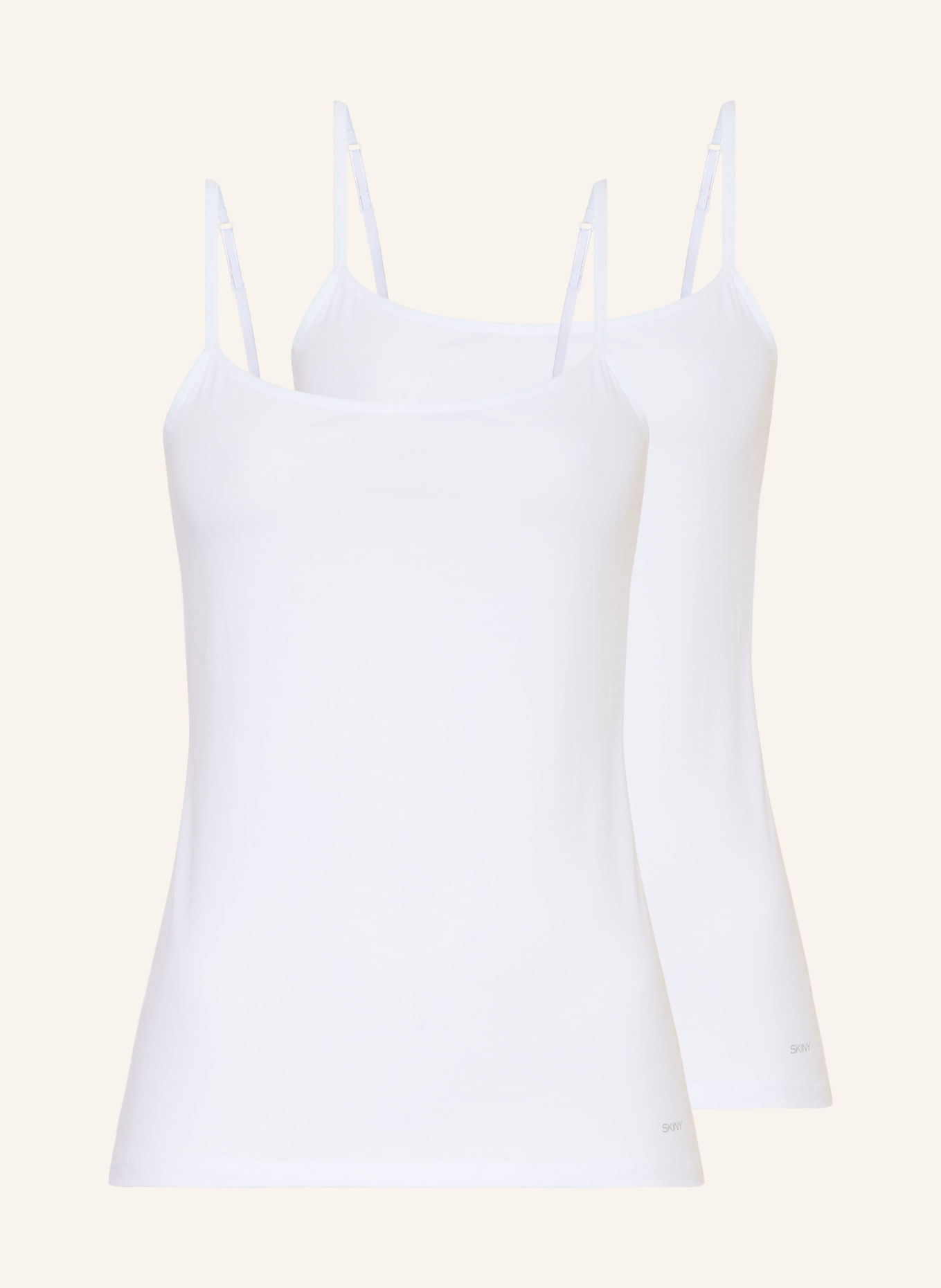 Skiny 2-Pack COTTON STRETCH Tops: WHITE