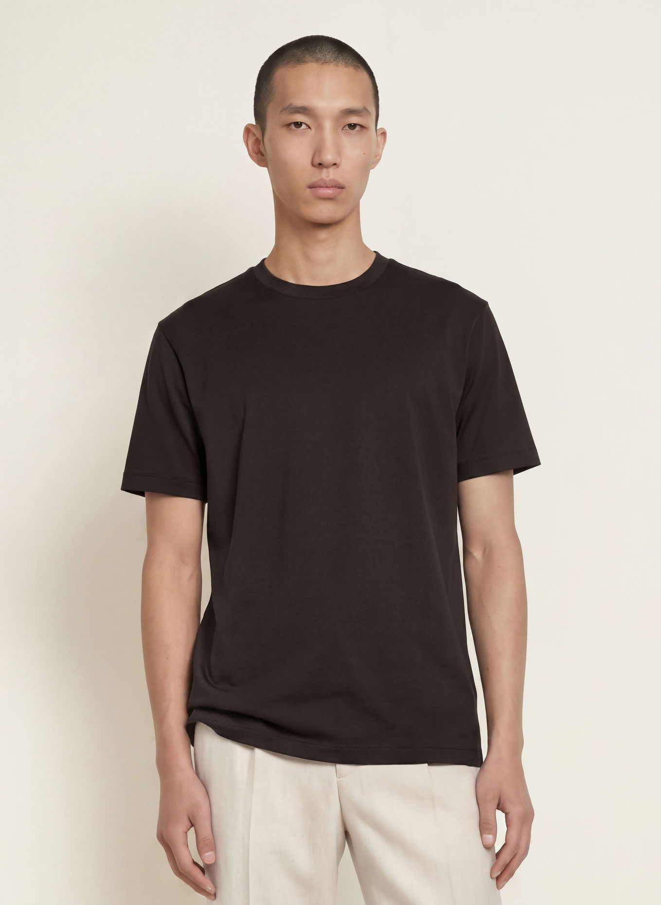 PROFUOMO T-shirt: MARRON FONCÉ