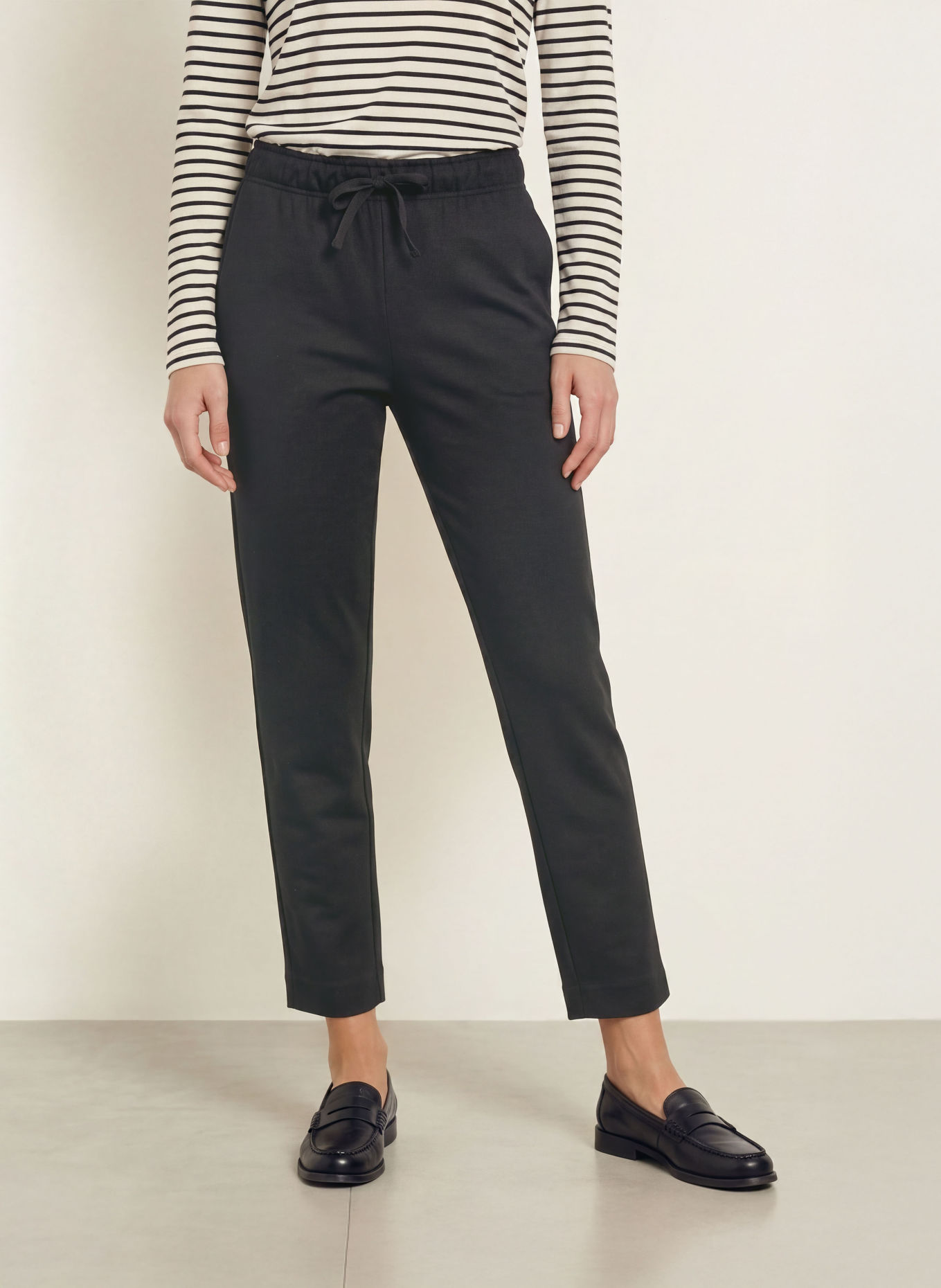 Juvia Flanellhose RITA im Jogging-Stil: SCHWARZ